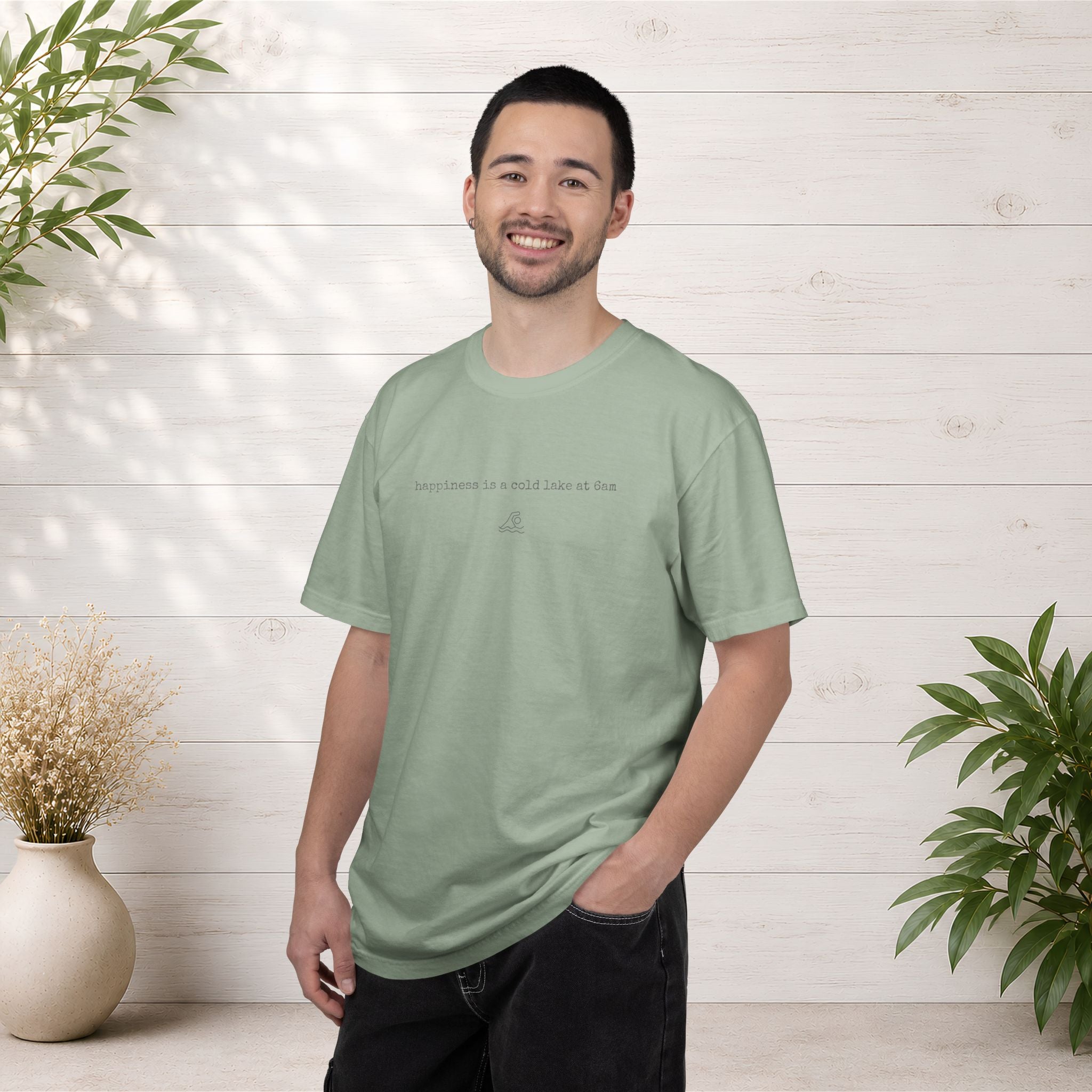 Happiness Is a Cold Lake at 6am T-shirt | Cold Water Swimming Tee