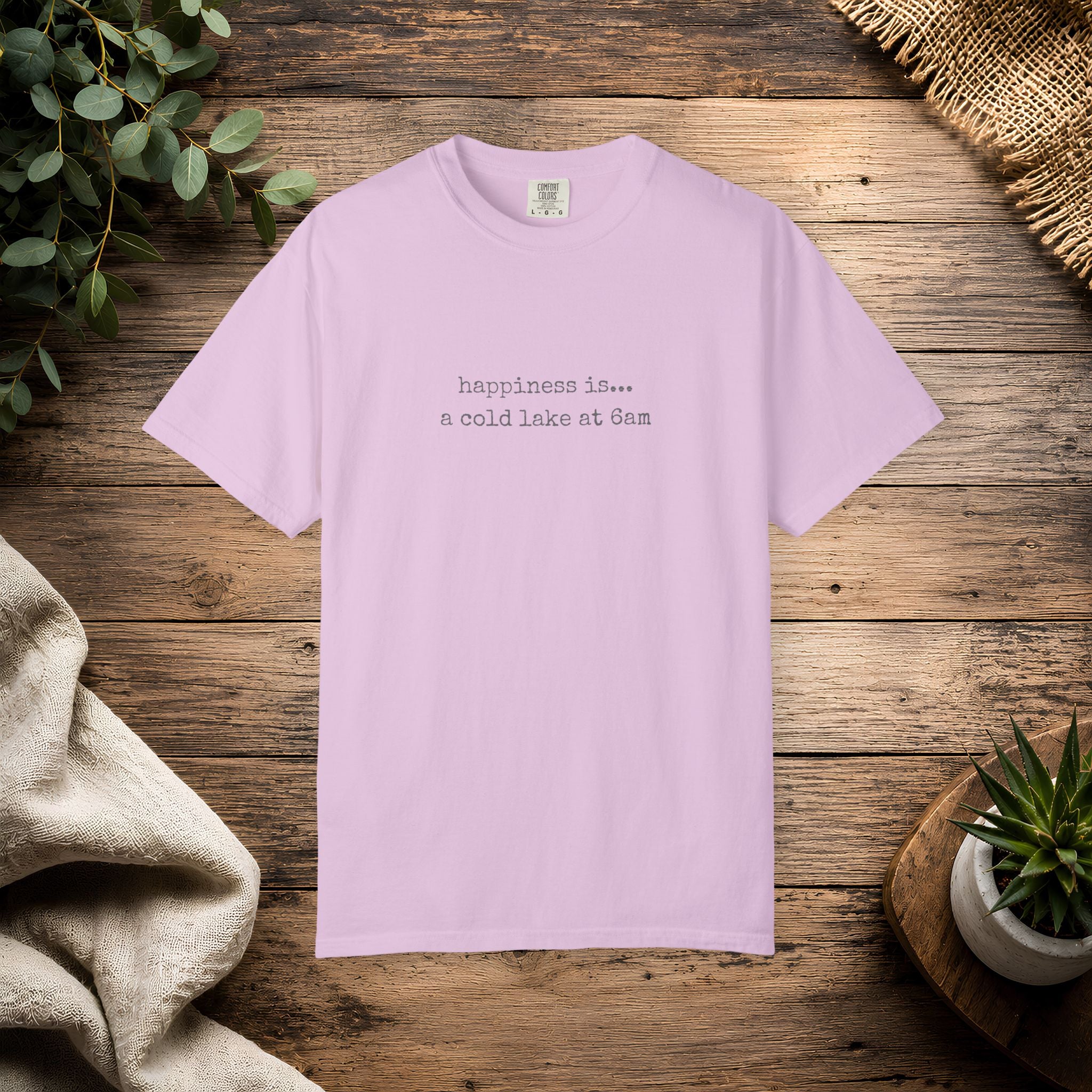Happiness Is a Cold Lake at 6am T-shirt | Cold Water Swimming Tee
