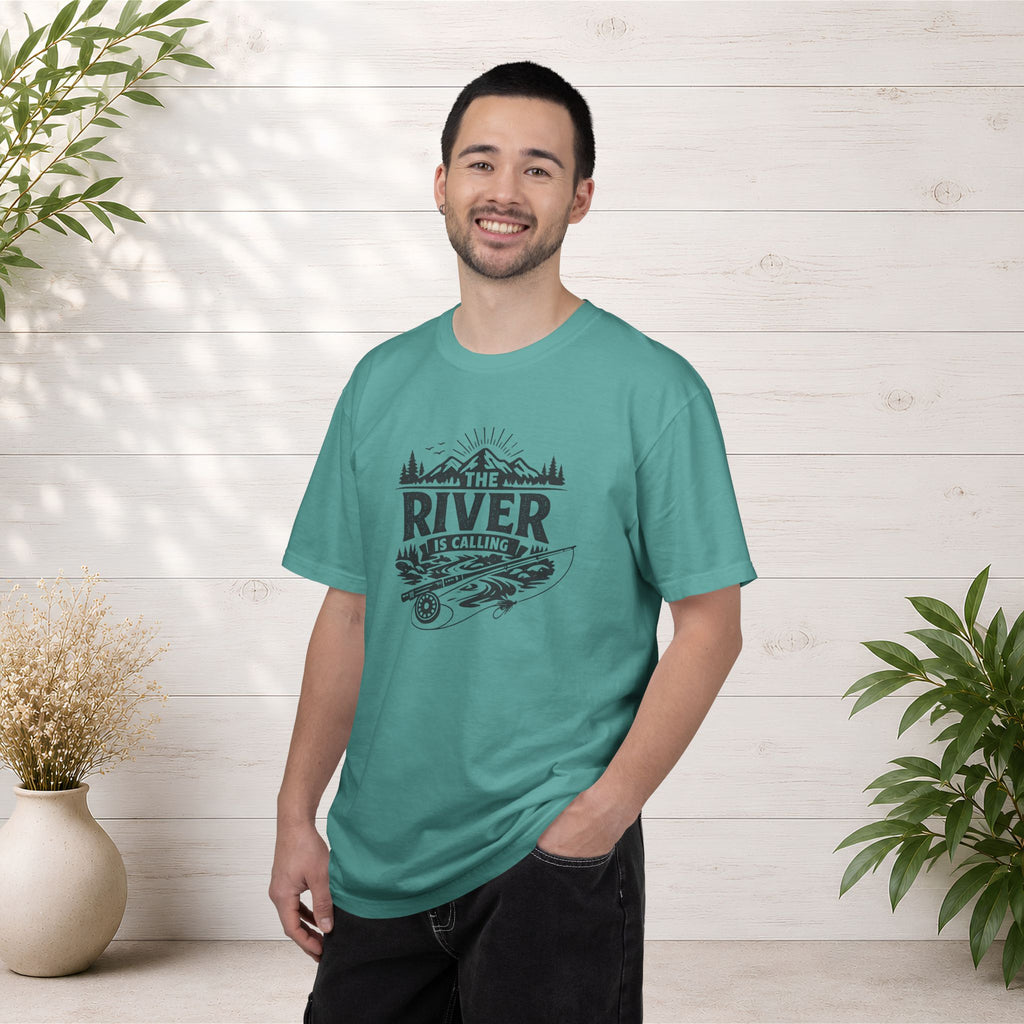 The River Is Calling T-Shirt — Rustic Fishing & Kayak Outdoor Tee