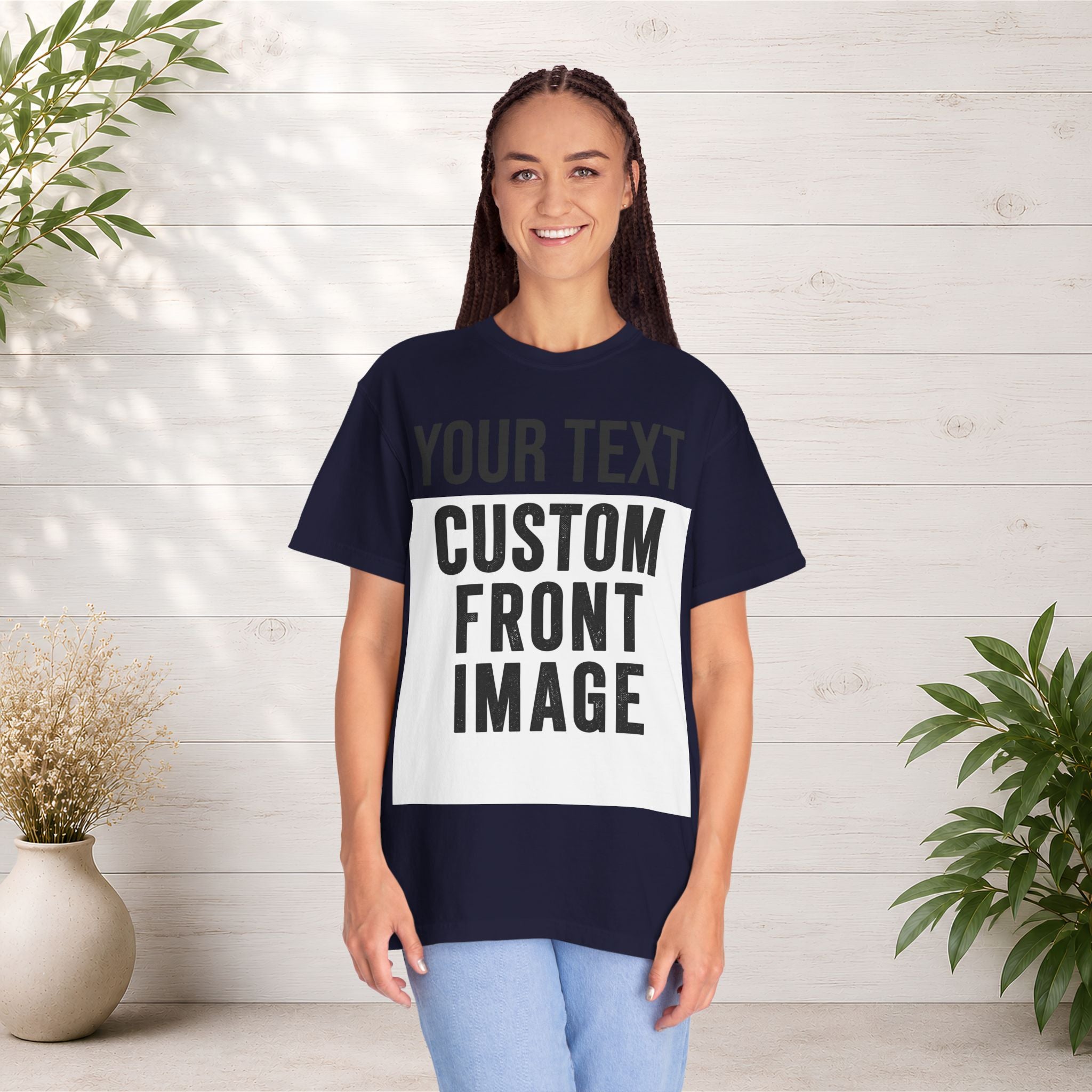 Custom Front Print T-Shirt — Personalized Text & Image Tee