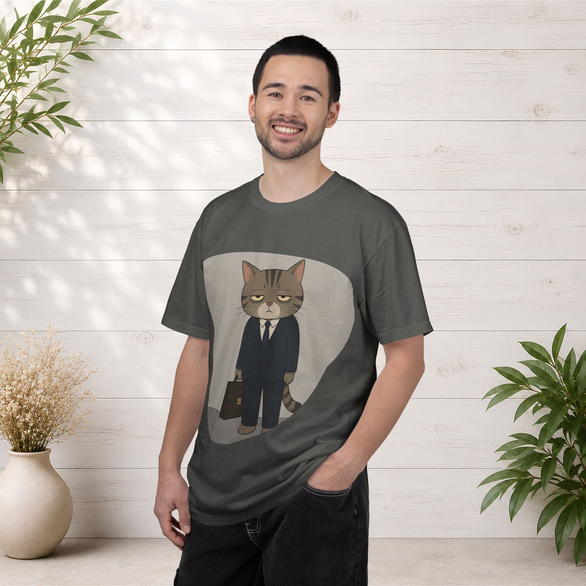 Grumpy Cat in Suit T-shirt | Cat Businessman Illustration