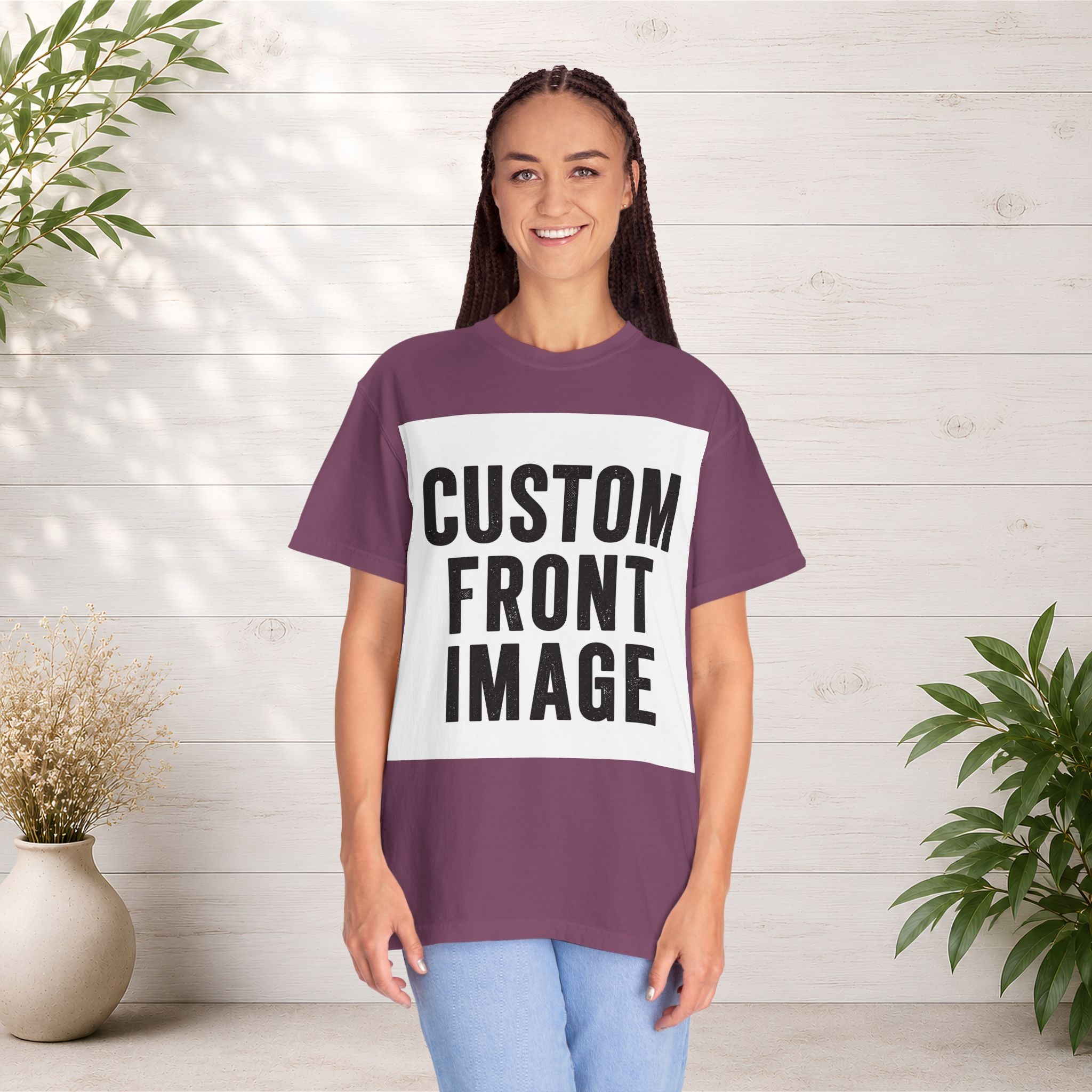 Custom Square Image Front T-Shirt - Add Your Own Image
