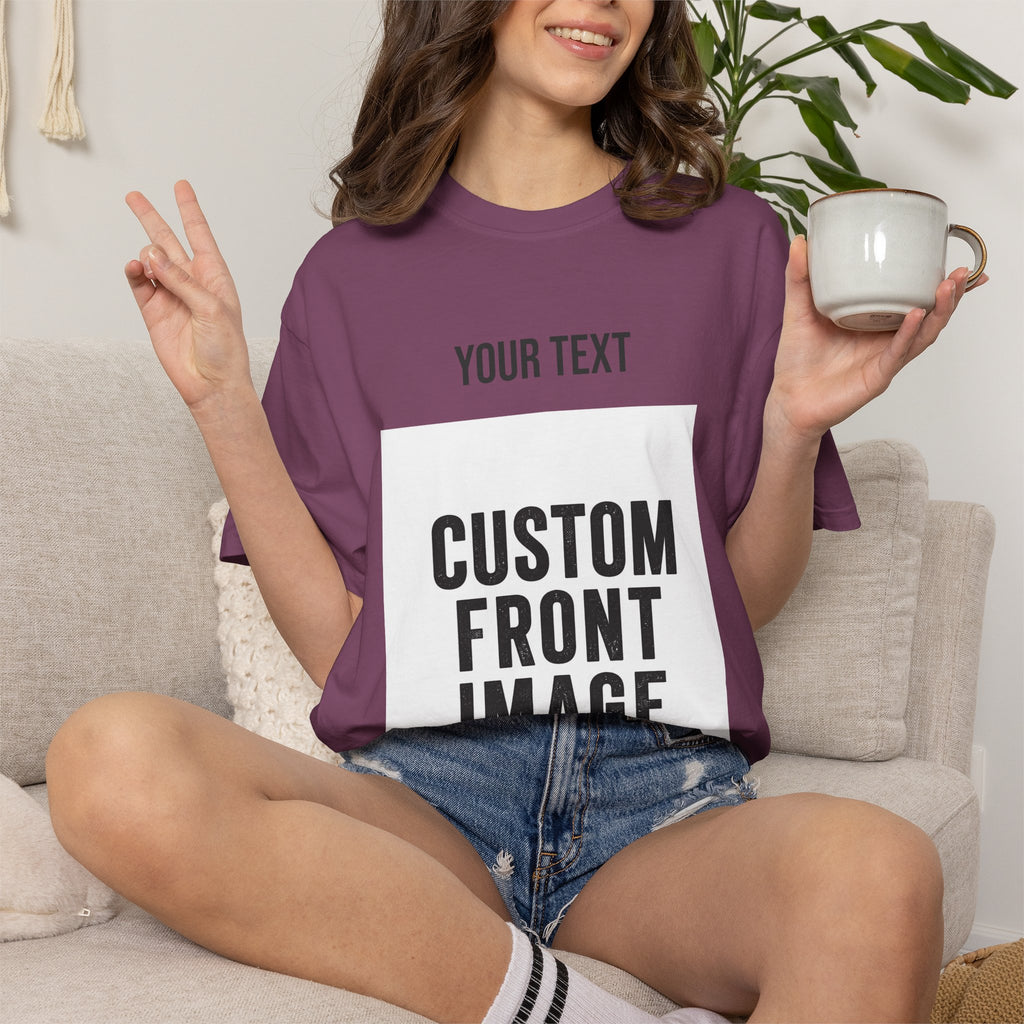 Custom Front Portrait Print T-Shirt — Personalized Text & Image Tee
