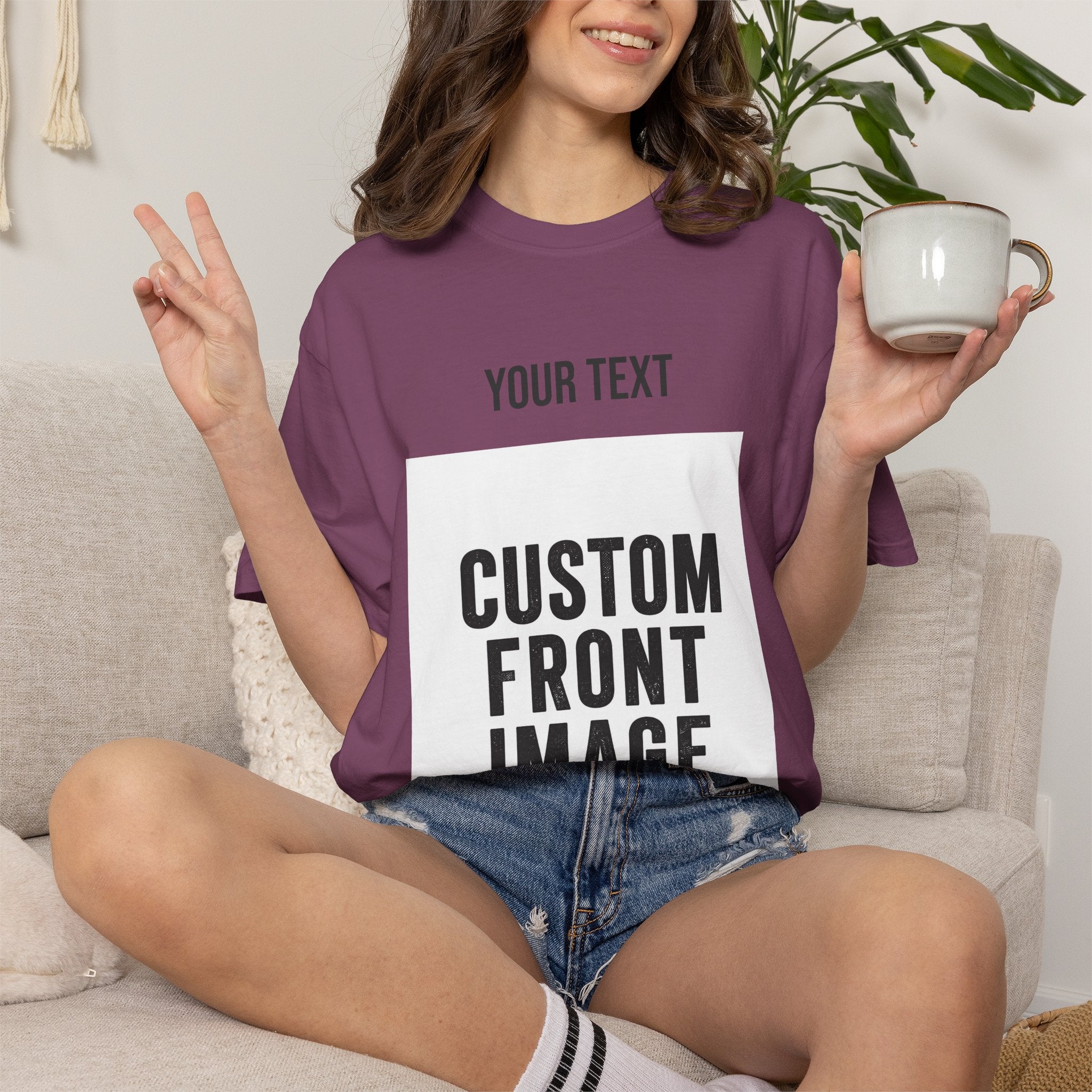 Custom Front Portrait Print T-Shirt — Personalized Text & Image Tee