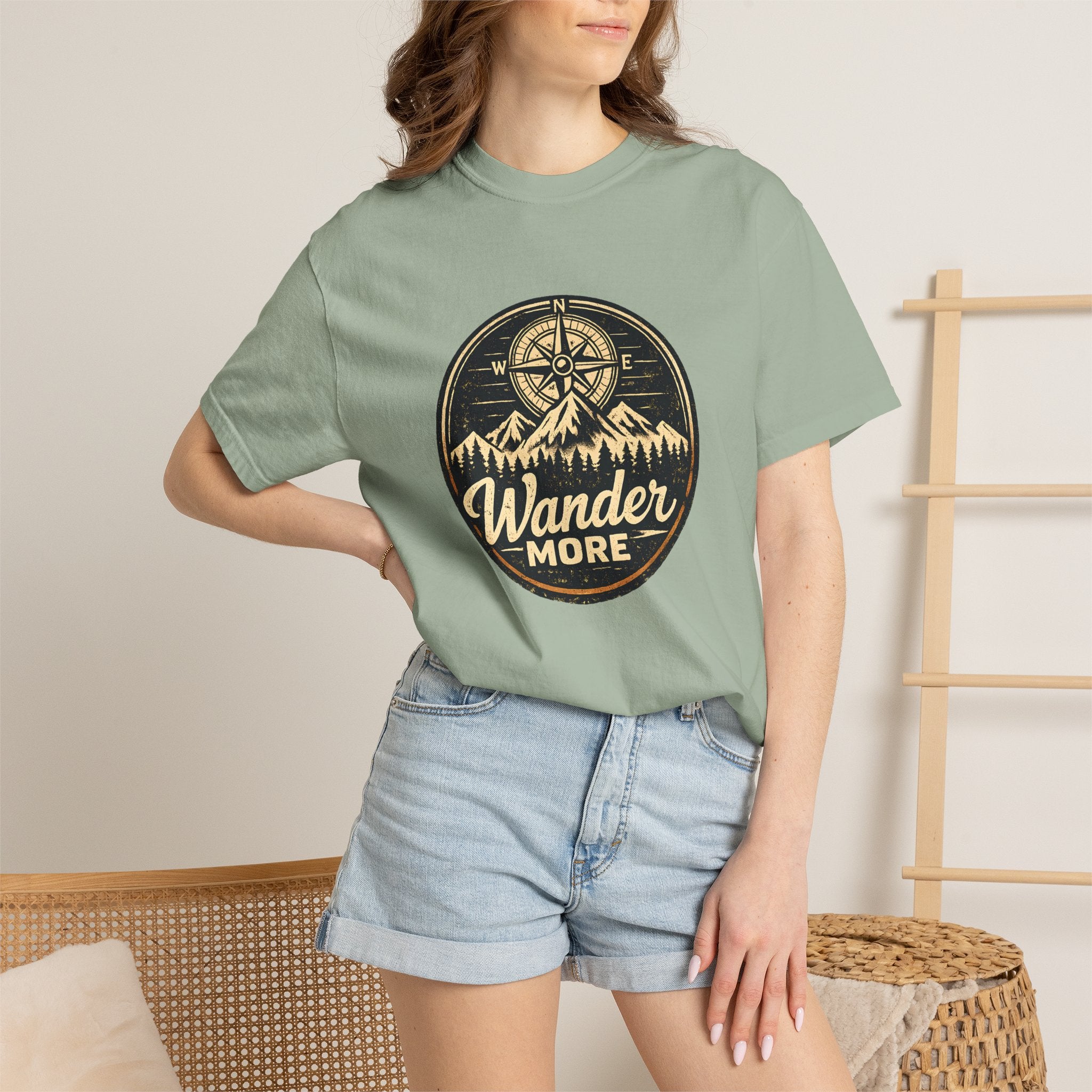 Wander More T-Shirt — Adventure Compass Graphic Tee