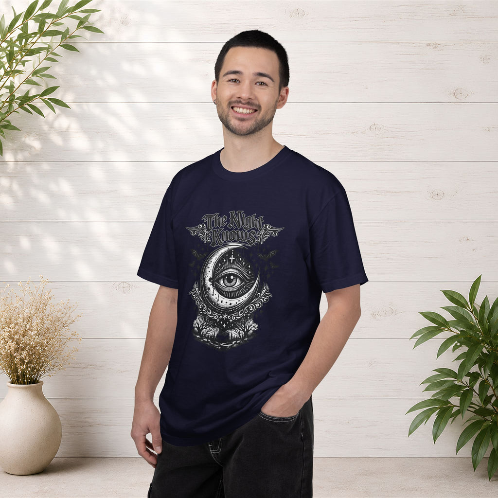 The Night Knows Eye T-Shirt — Mystical Gothic Graphic Tee