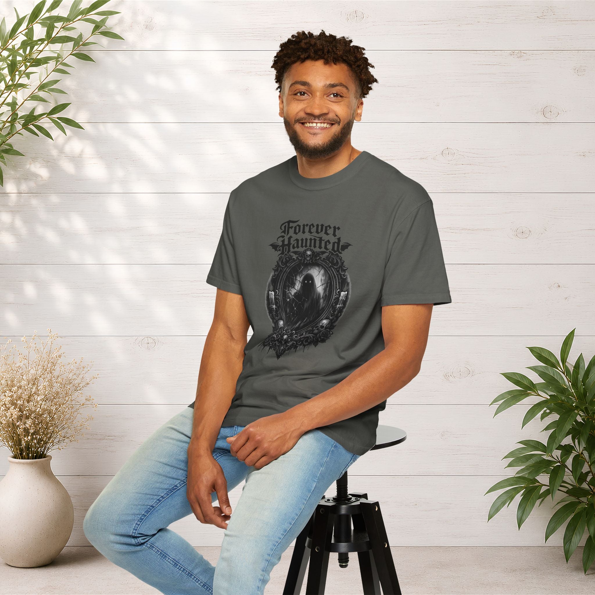 Forever Haunted T-Shirt — Gothic Ghost Graphic Tee