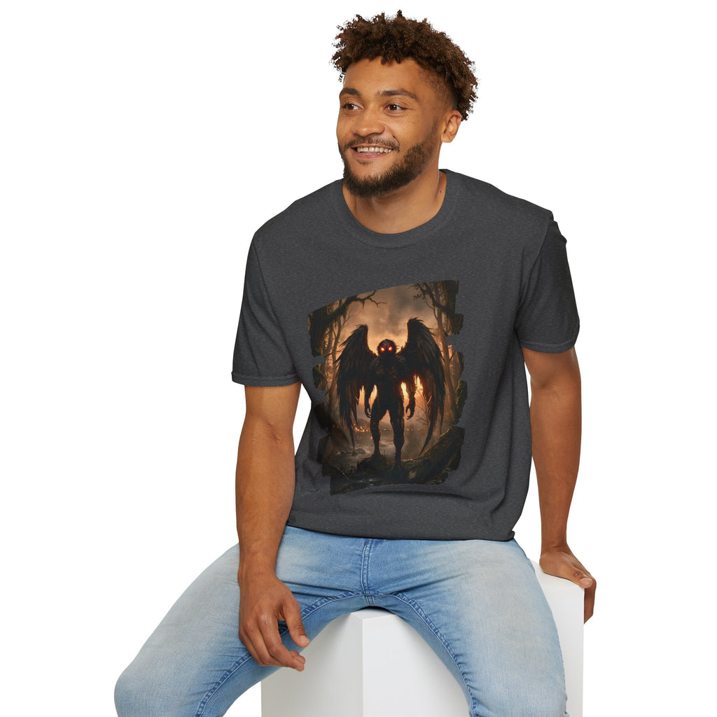 Mothman Cryptid Illustration T-Shirt | Dark Horror Graphic