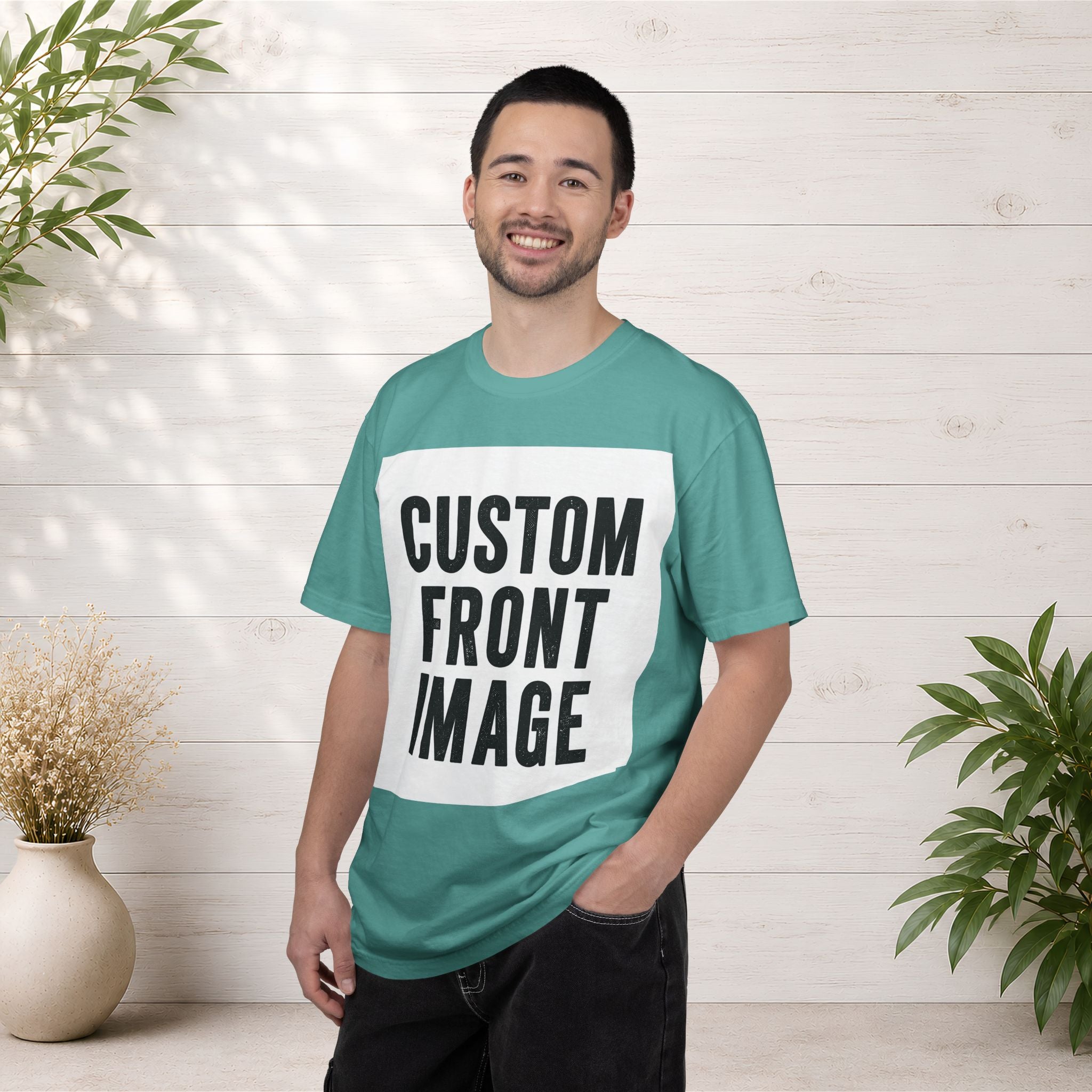 Custom Square Image Front T-Shirt - Add Your Own Image