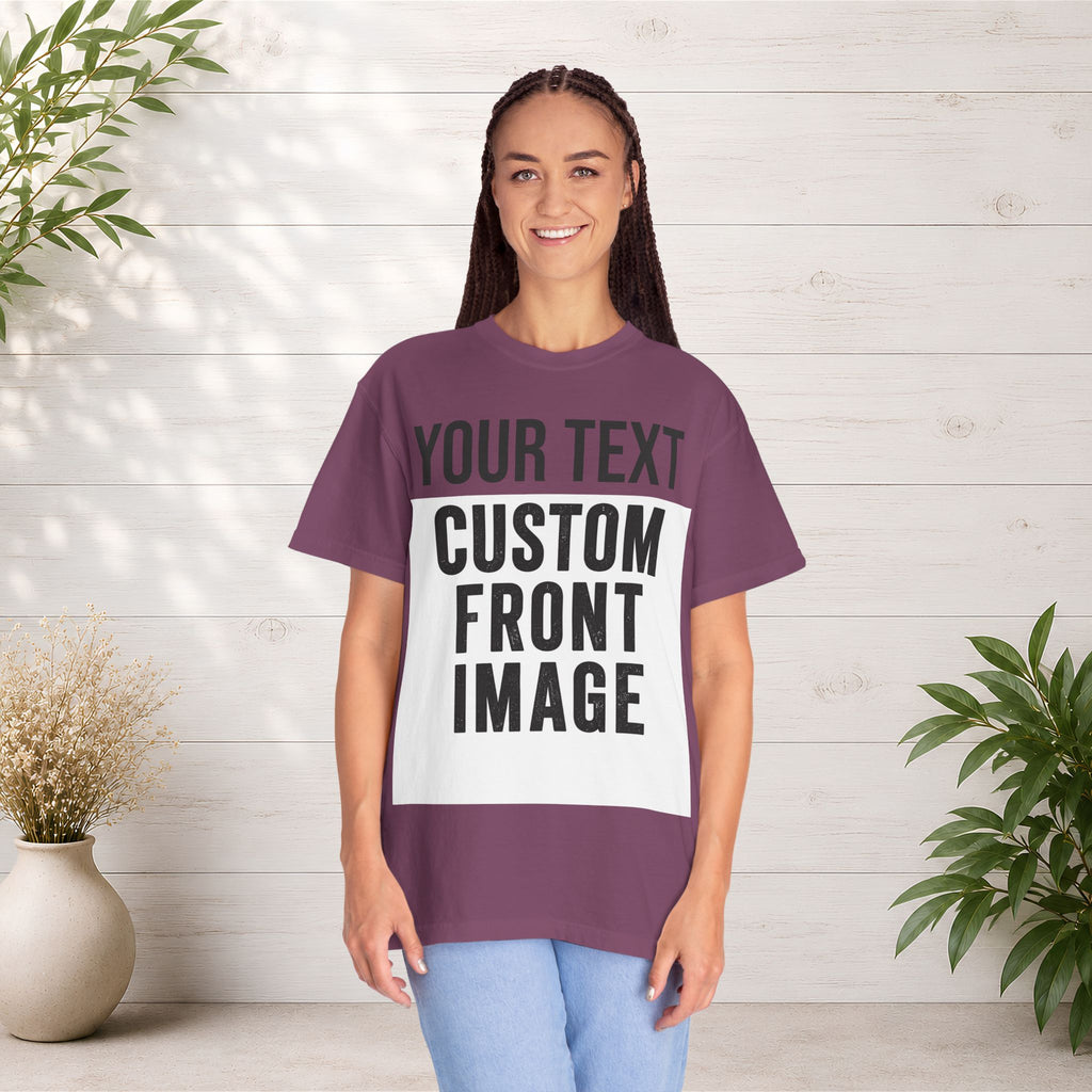 Custom Front Print T-Shirt — Personalized Text & Image Tee