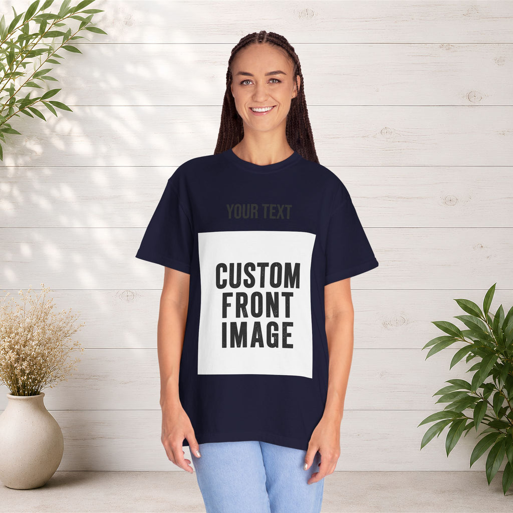 Custom Front Portrait Print T-Shirt — Personalized Text & Image Tee