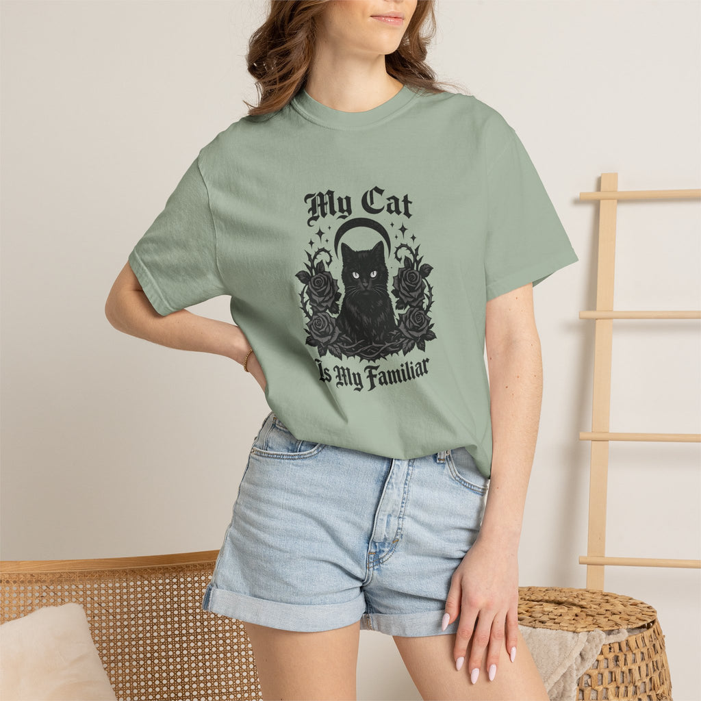 My Cat Is My Familiar T-Shirt — Gothic Cat Witch Tee