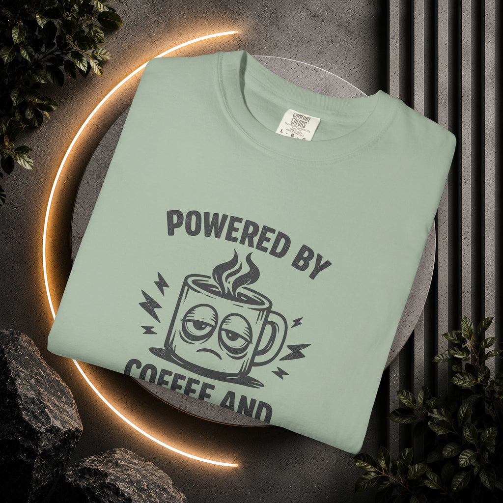 Coffee & Questionable Decisions T-Shirt – Powered by Coffee Graphic Tee