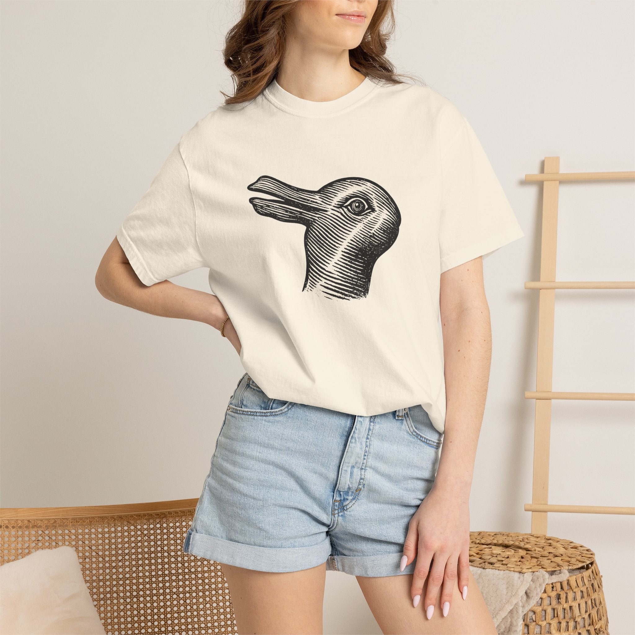 Vintage Optical Illusion Rabbit-Duck T-Shirt