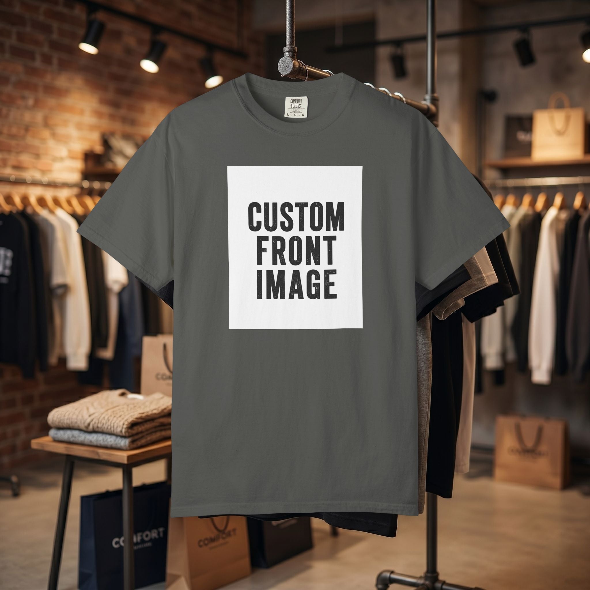 Custom Portrait Small Image Front T-Shirt - Add Your Own Image