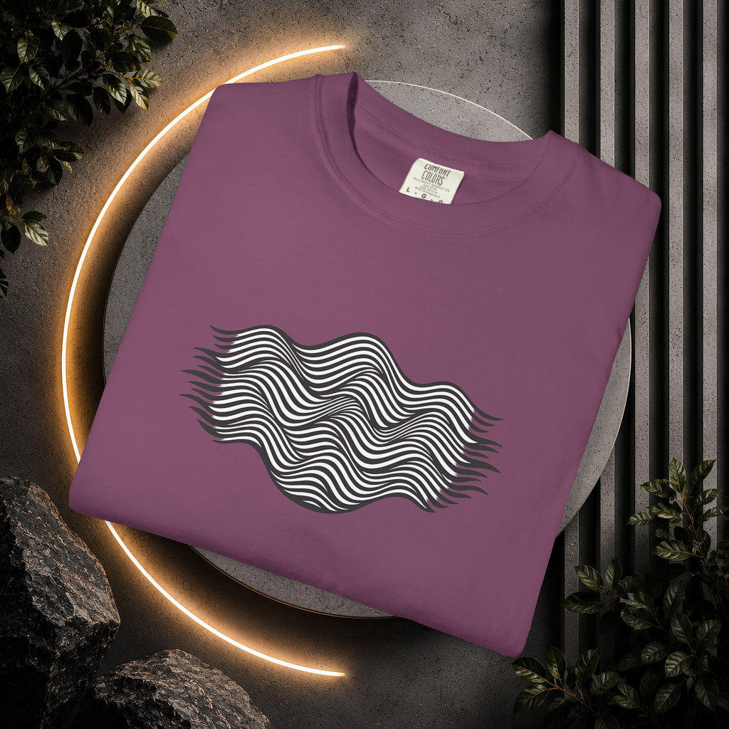 Minimal Wave Graphic T-Shirt — Abstract Line Art Tee