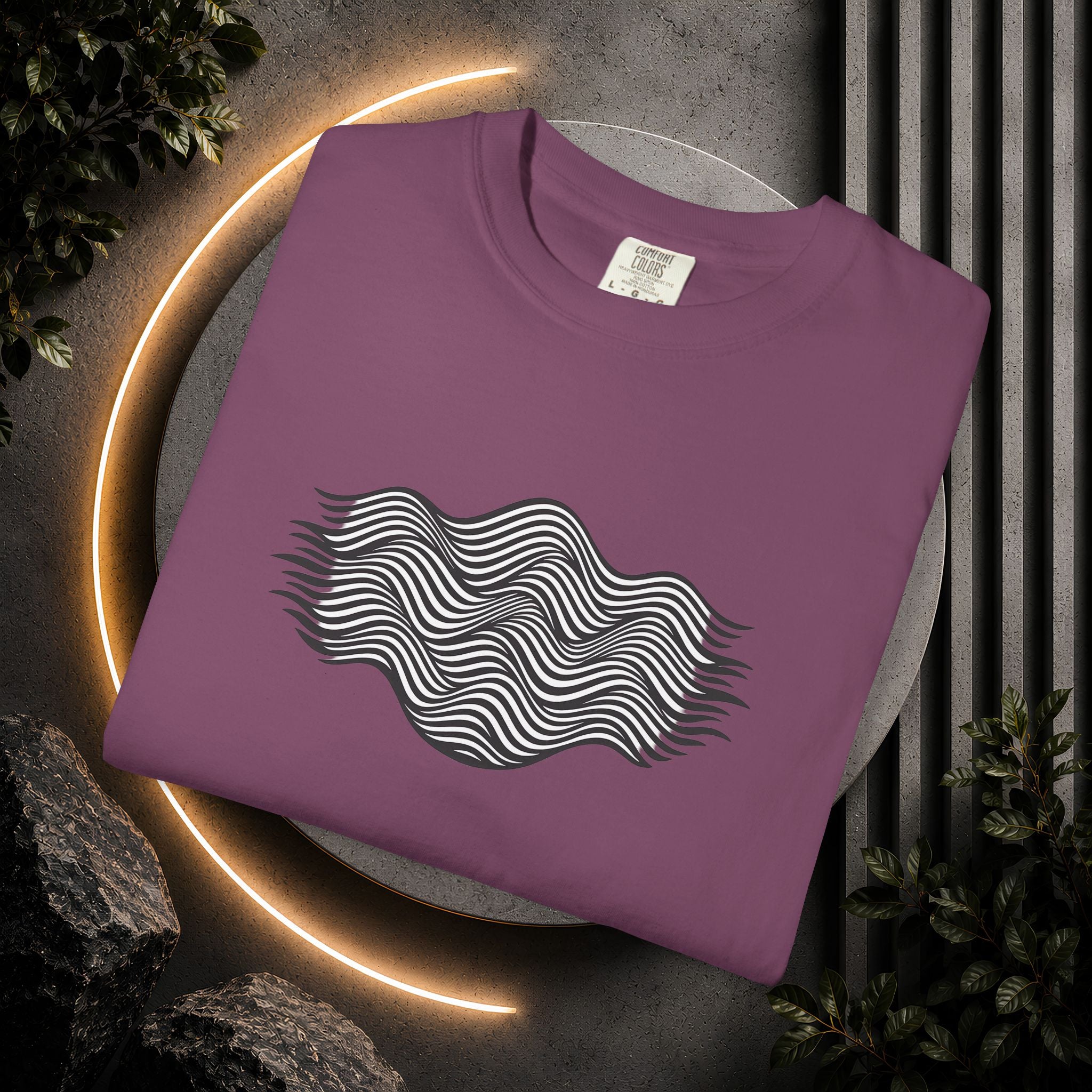 Minimal Wave Graphic T-Shirt — Abstract Line Art Tee