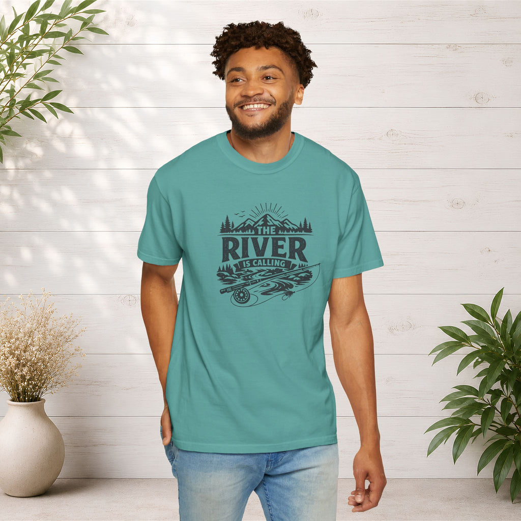 The River Is Calling T-Shirt — Rustic Fishing & Kayak Outdoor Tee