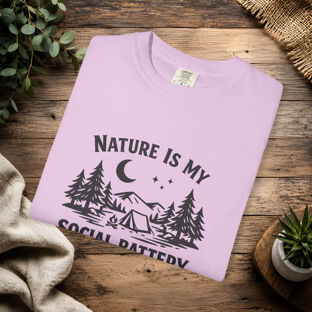 Nature Is My Social Battery T-Shirt — Outdoor Enthusiast Graphic Tee