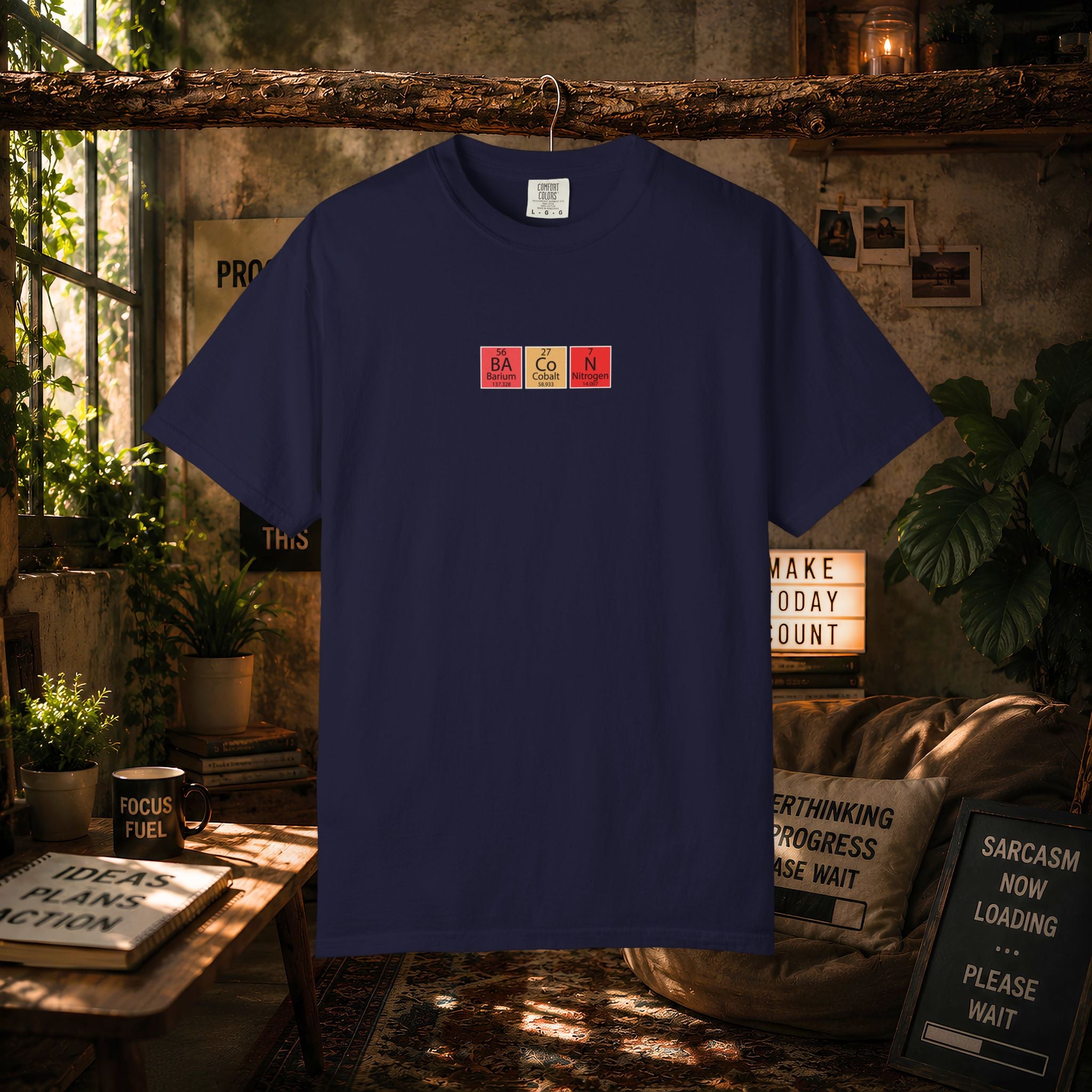 Bacon Chemistry T-Shirt — Periodic Table Style Food Graphic Tee