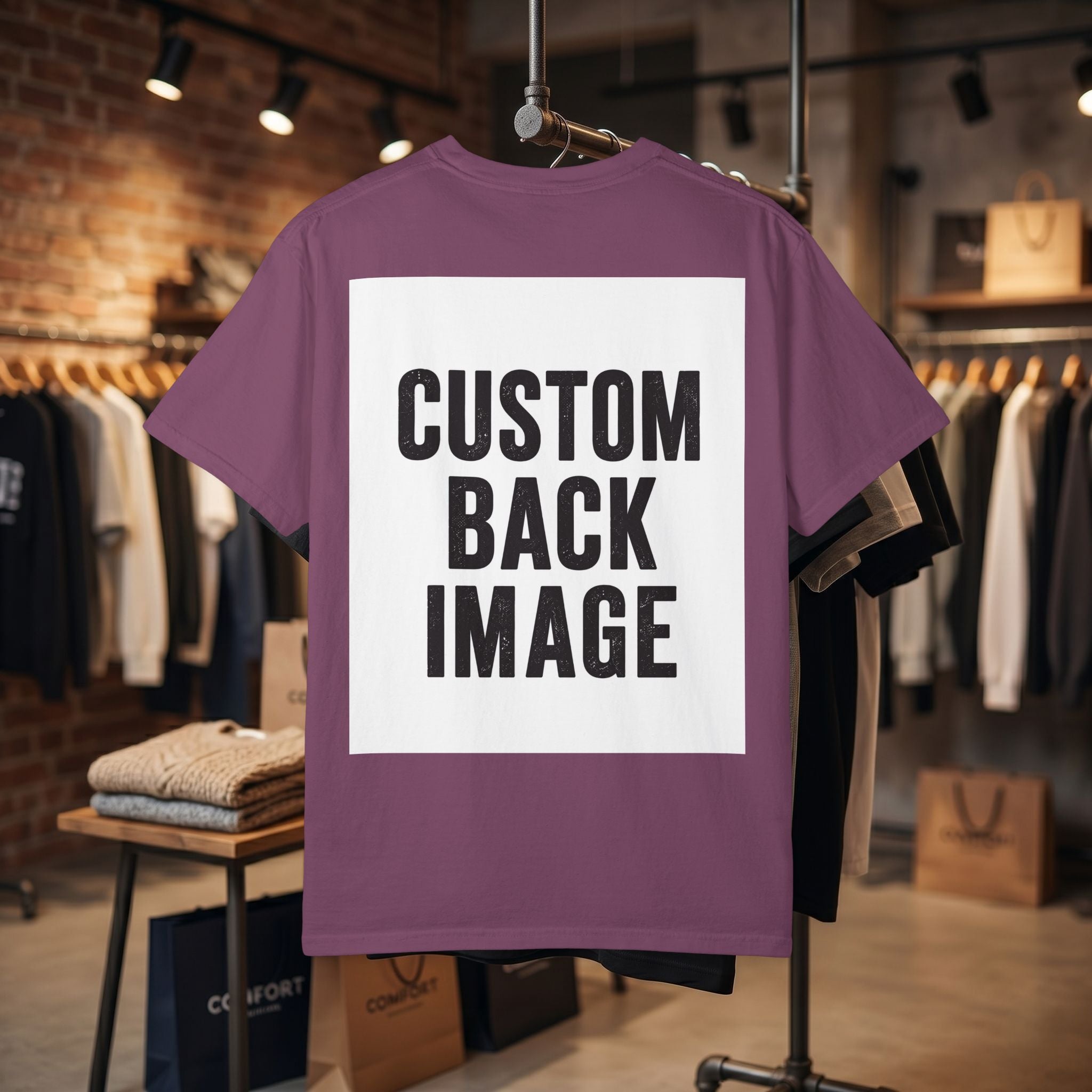 Custom Image Back T-Shirt - Add Your Own Image