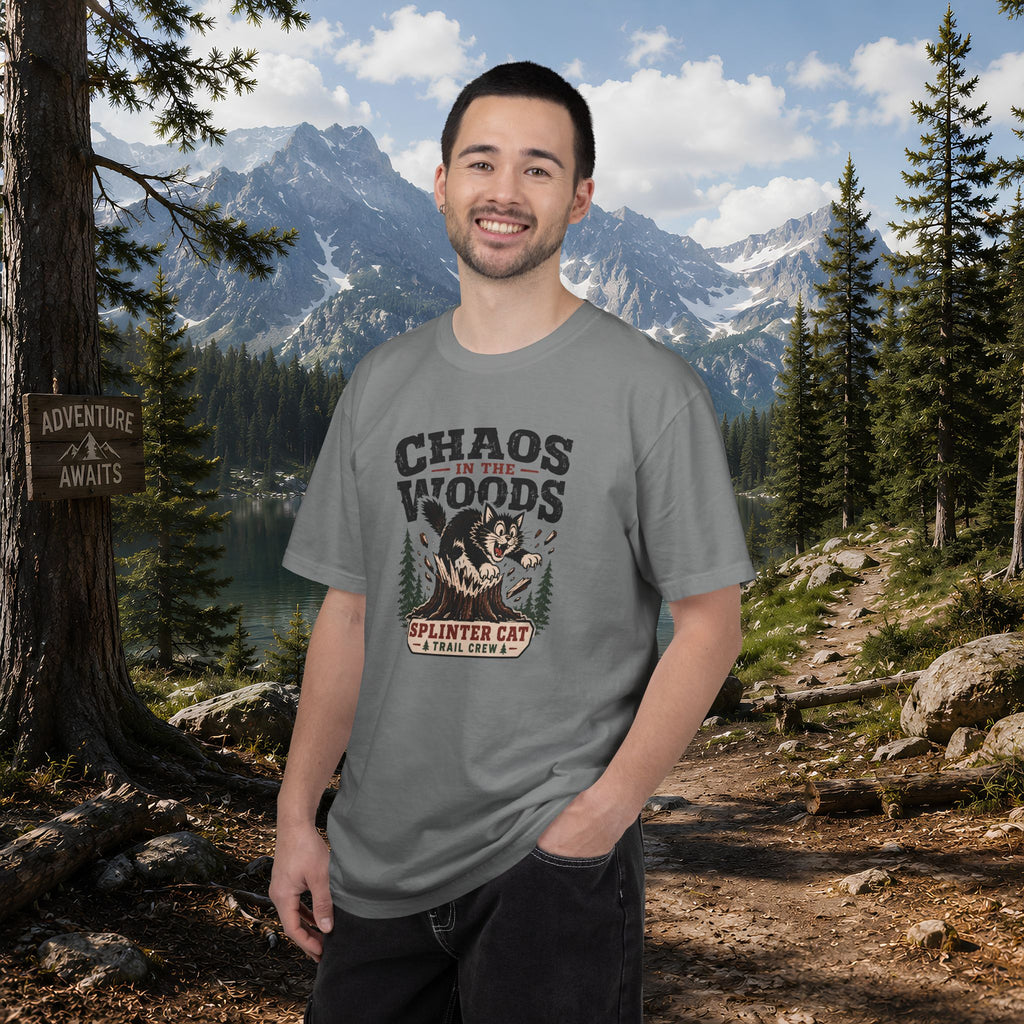 Splinter Cat 'Chaos in the Woods' Graphic Tee — Vintage Outdoor Trail Shirt