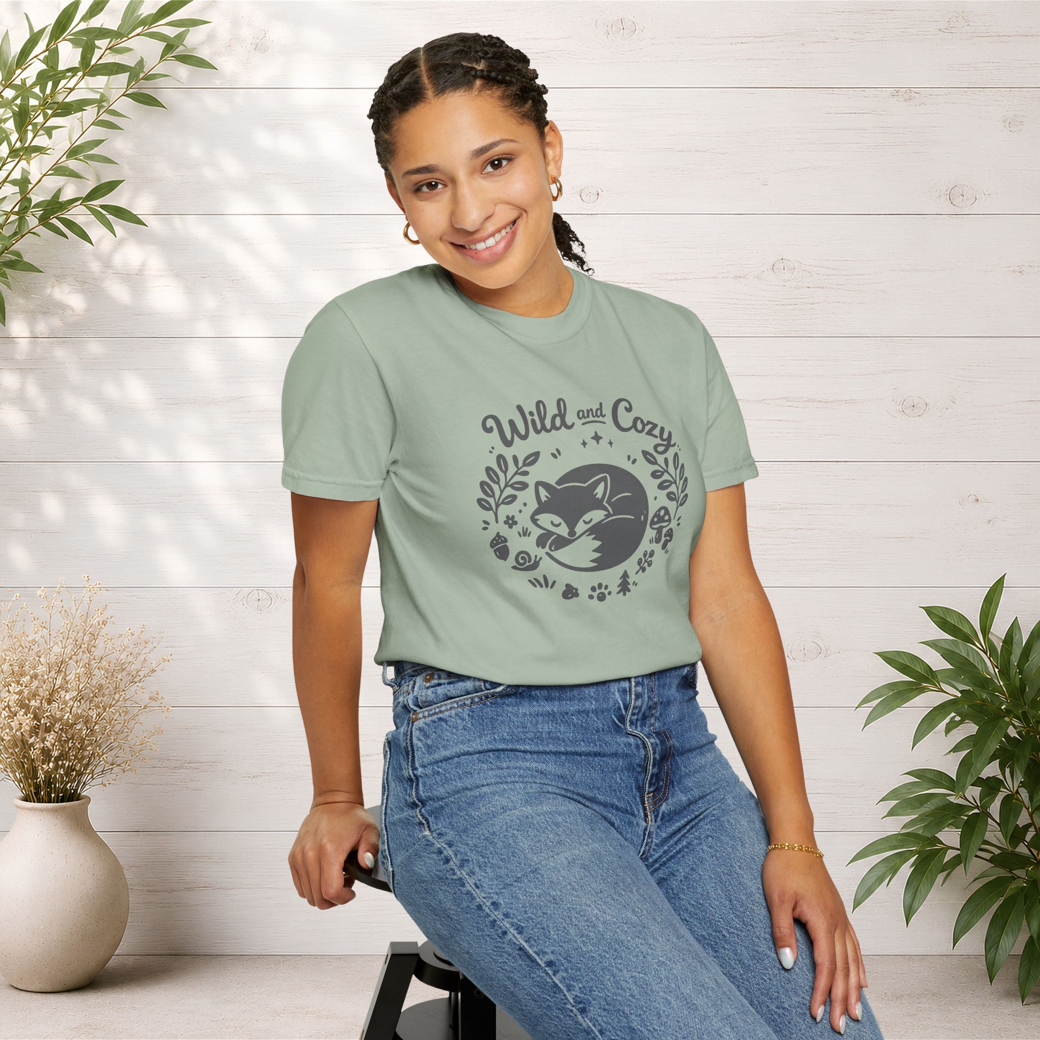"Wild and Cozy" Fox Graphic T-Shirt