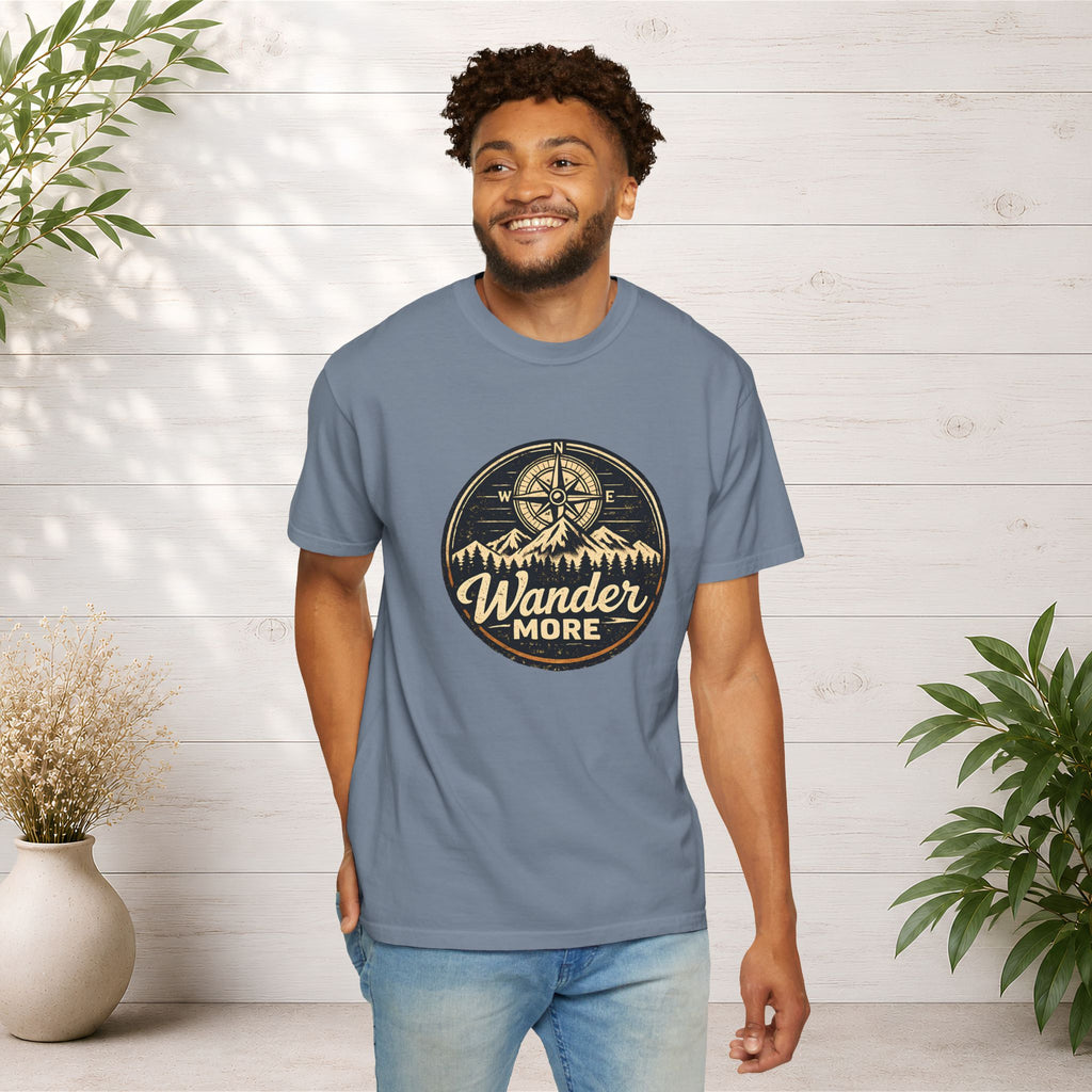 Wander More T-Shirt — Adventure Compass Graphic Tee