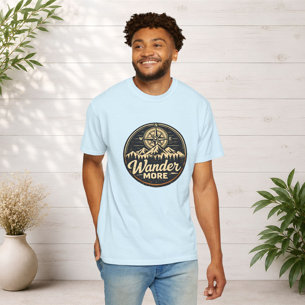 Wander More T-Shirt — Adventure Compass Graphic Tee