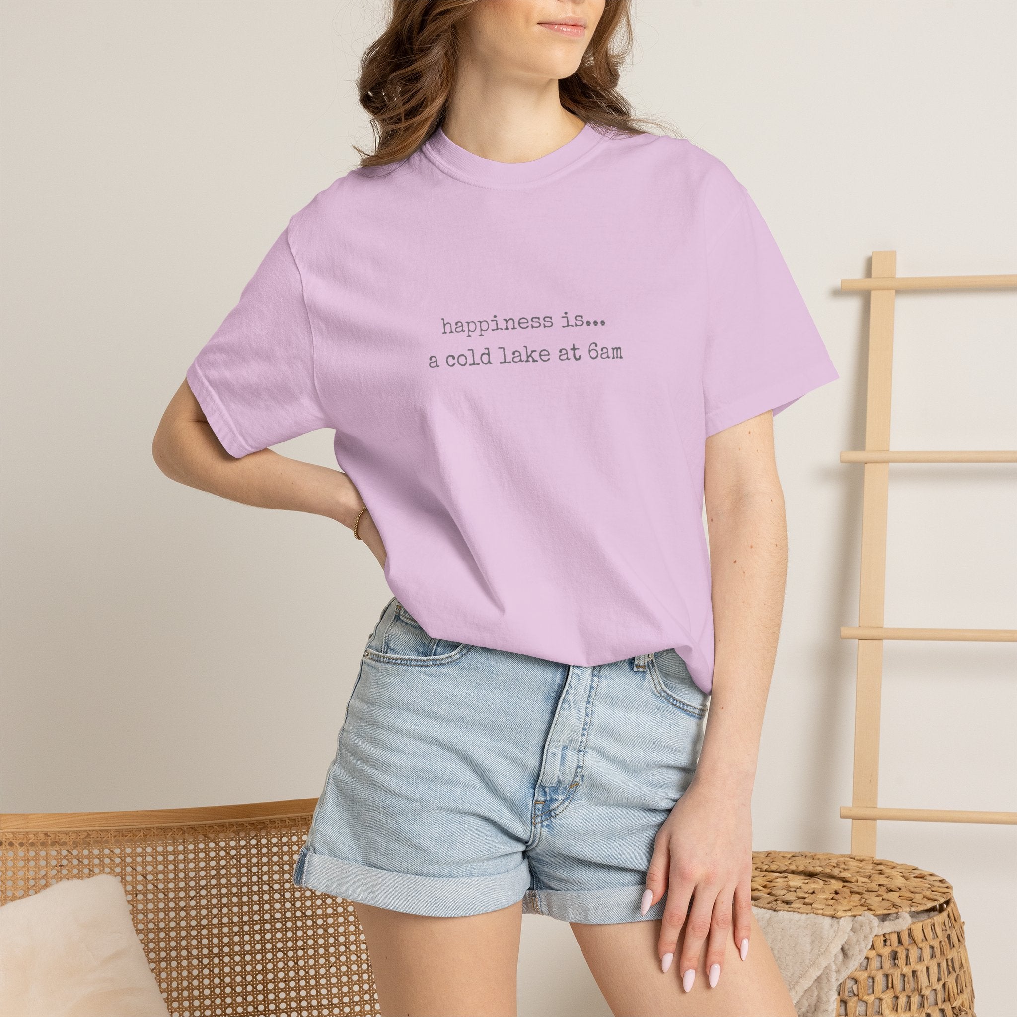 Happiness Is a Cold Lake at 6am T-shirt | Cold Water Swimming Tee