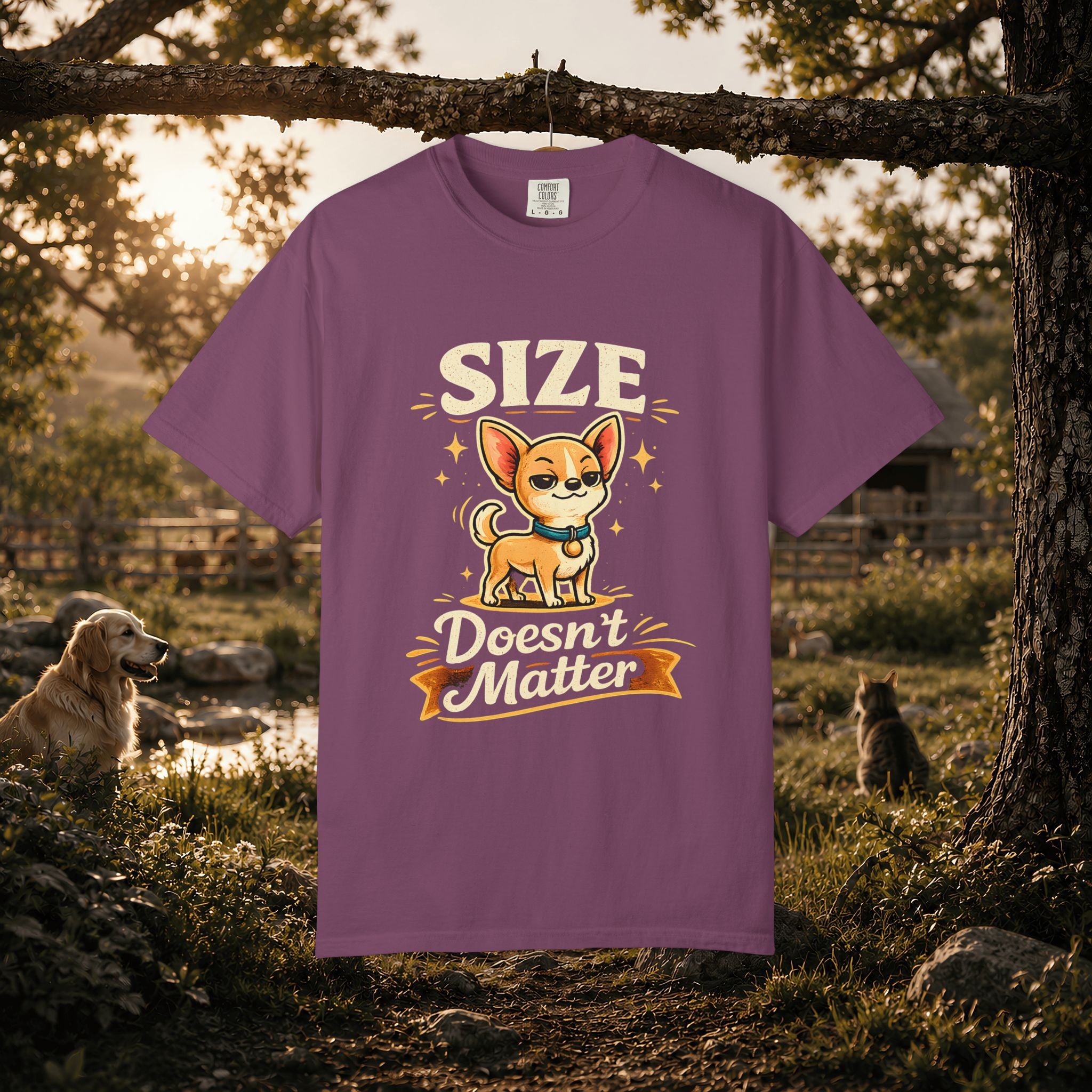 Size Doesnt Matter Chihuahua T-Shirt | Cute Dog Graphic Tee
