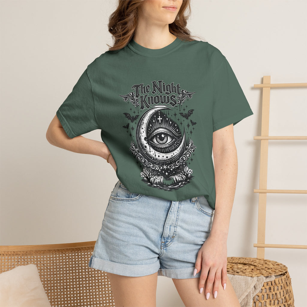 The Night Knows Eye T-Shirt — Mystical Gothic Graphic Tee