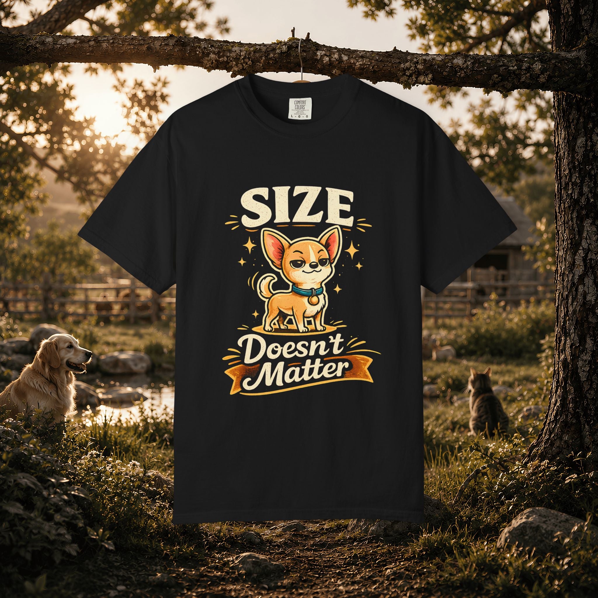 Size Doesnt Matter Chihuahua T-Shirt | Cute Dog Graphic Tee