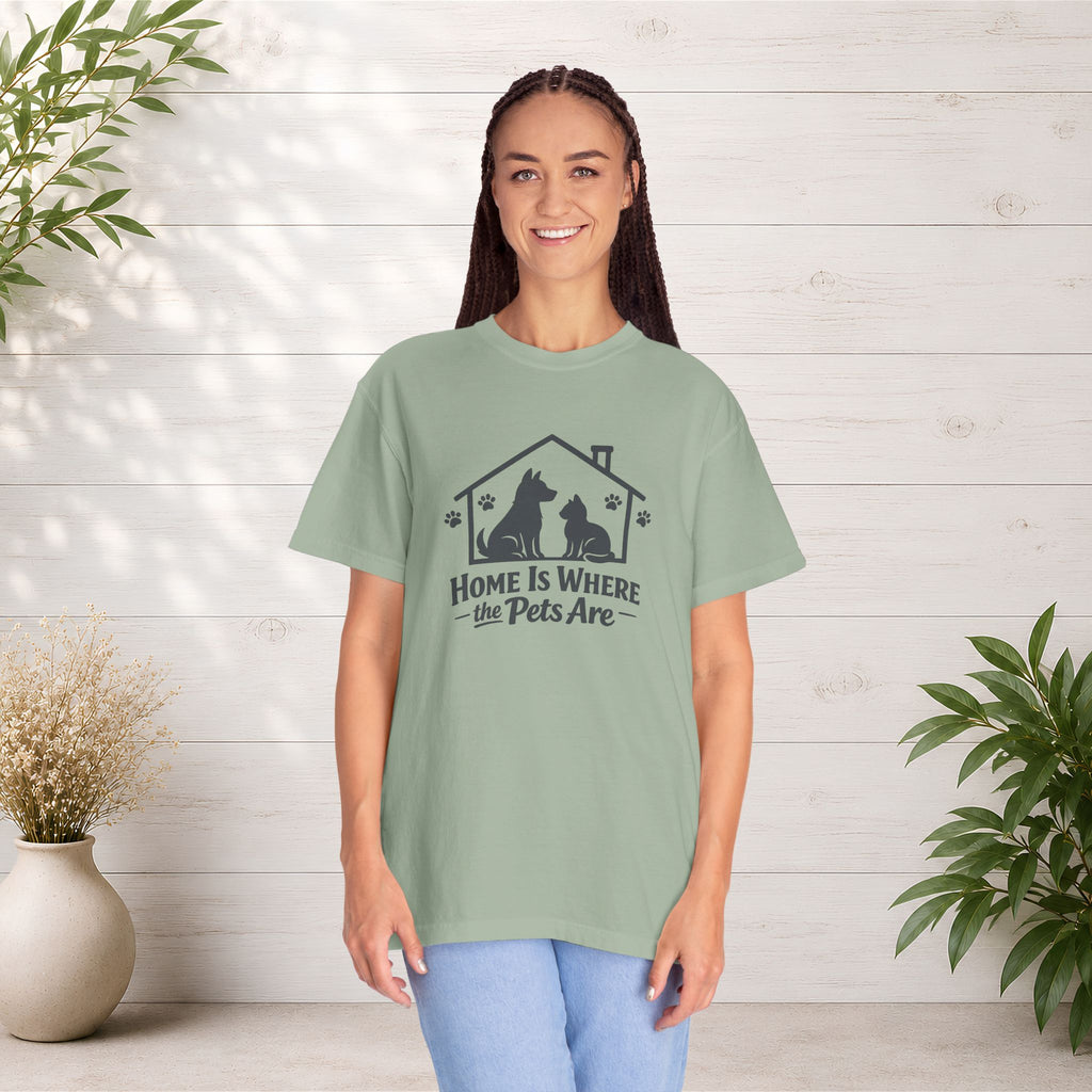 Pet Lover T-Shirt — "Home Is Where the Pets Are" Graphic Tee