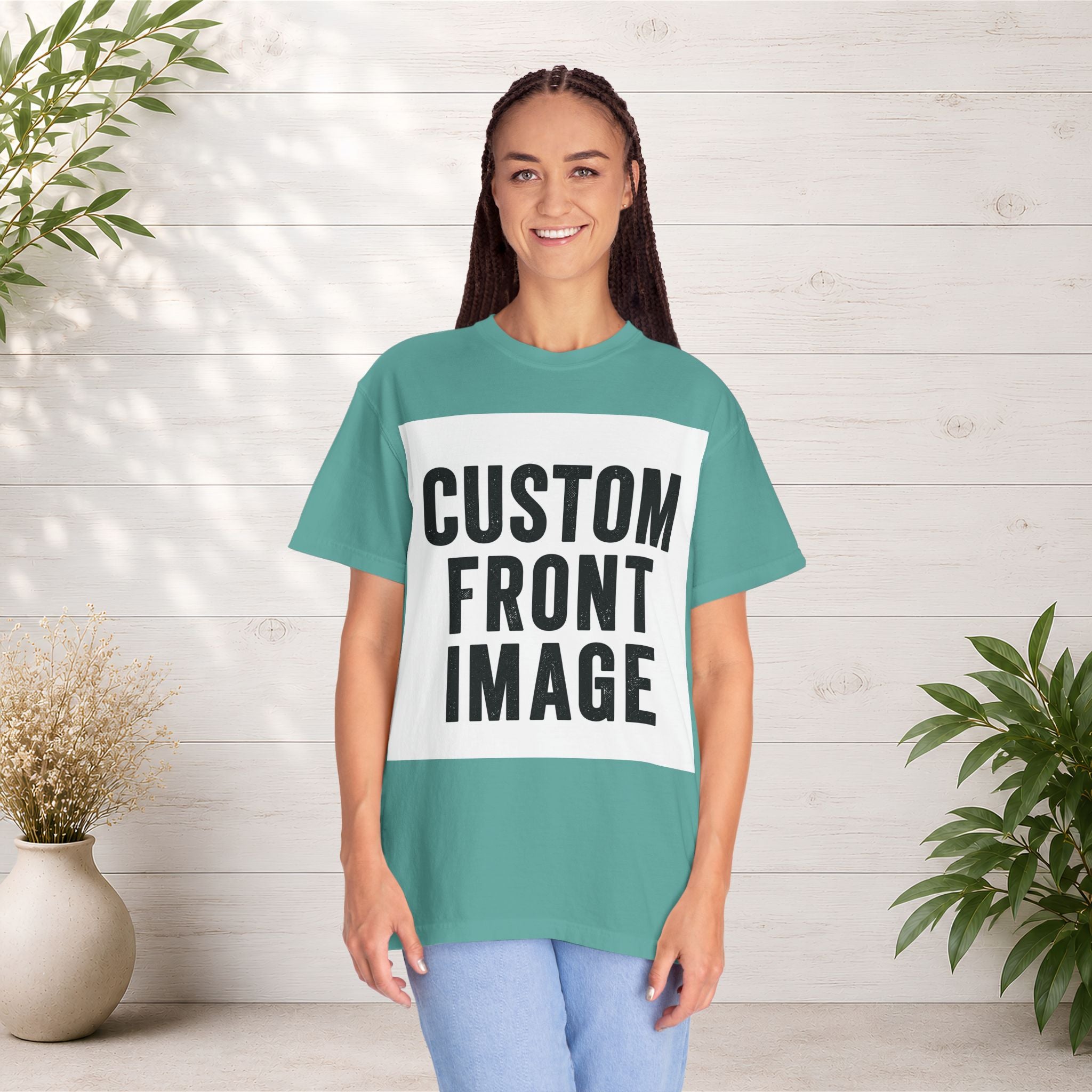 Custom Square Image Front T-Shirt - Add Your Own Image