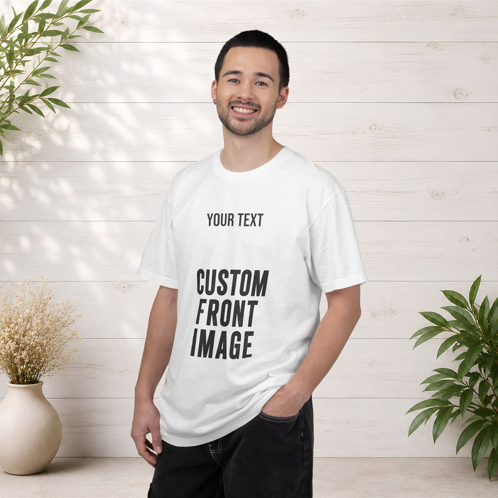Custom Front Portrait Print T-Shirt — Personalized Text & Image Tee