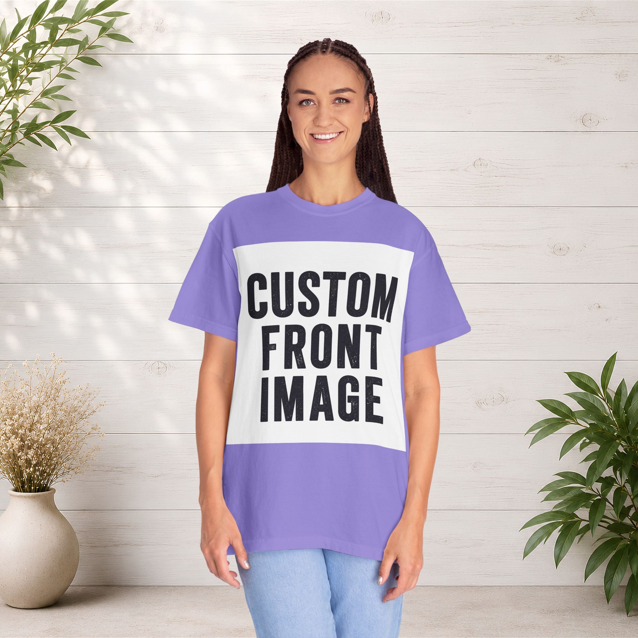 Custom Square Image Front T-Shirt - Add Your Own Image