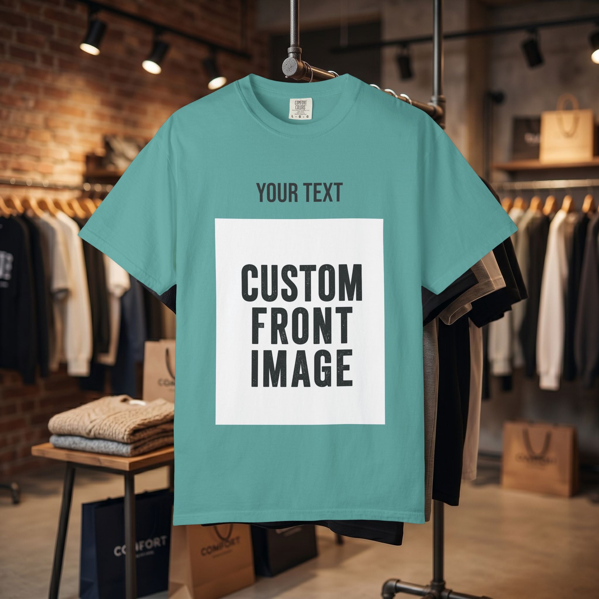 Custom Front Portrait Print T-Shirt — Personalized Text & Image Tee
