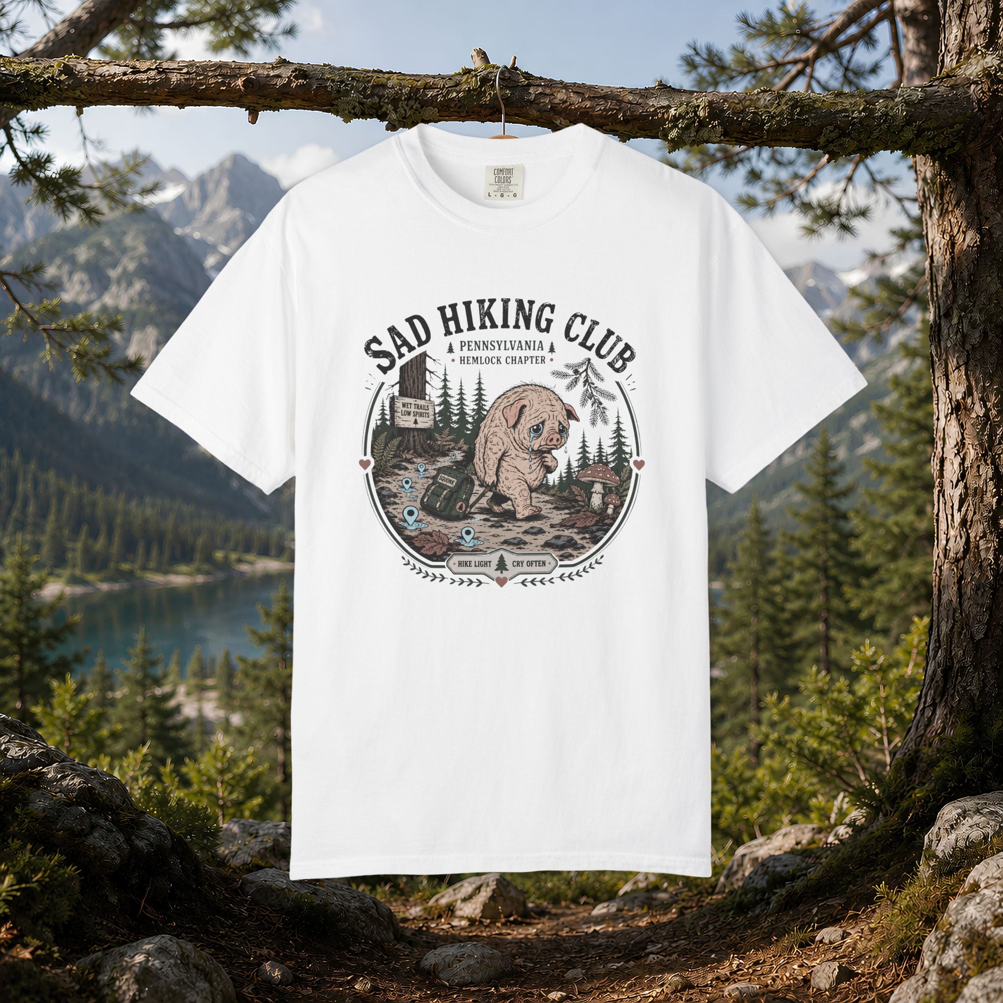 Squonk Sad Hiking Club T-Shirt — Vintage Mountain Camping Tee