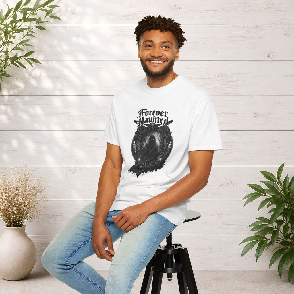 Forever Haunted T-Shirt — Gothic Ghost Graphic Tee