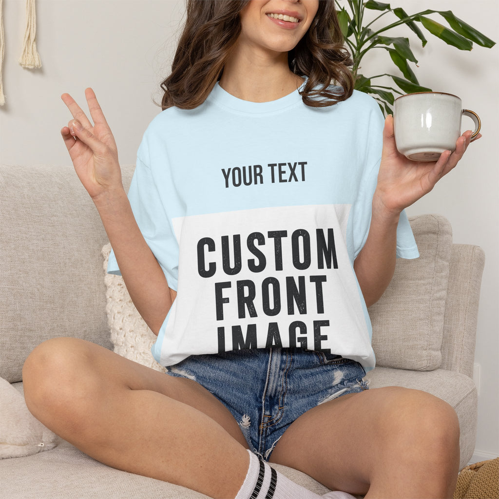 Custom Front Landscape Print T-Shirt — Personalized Text & Image Tee