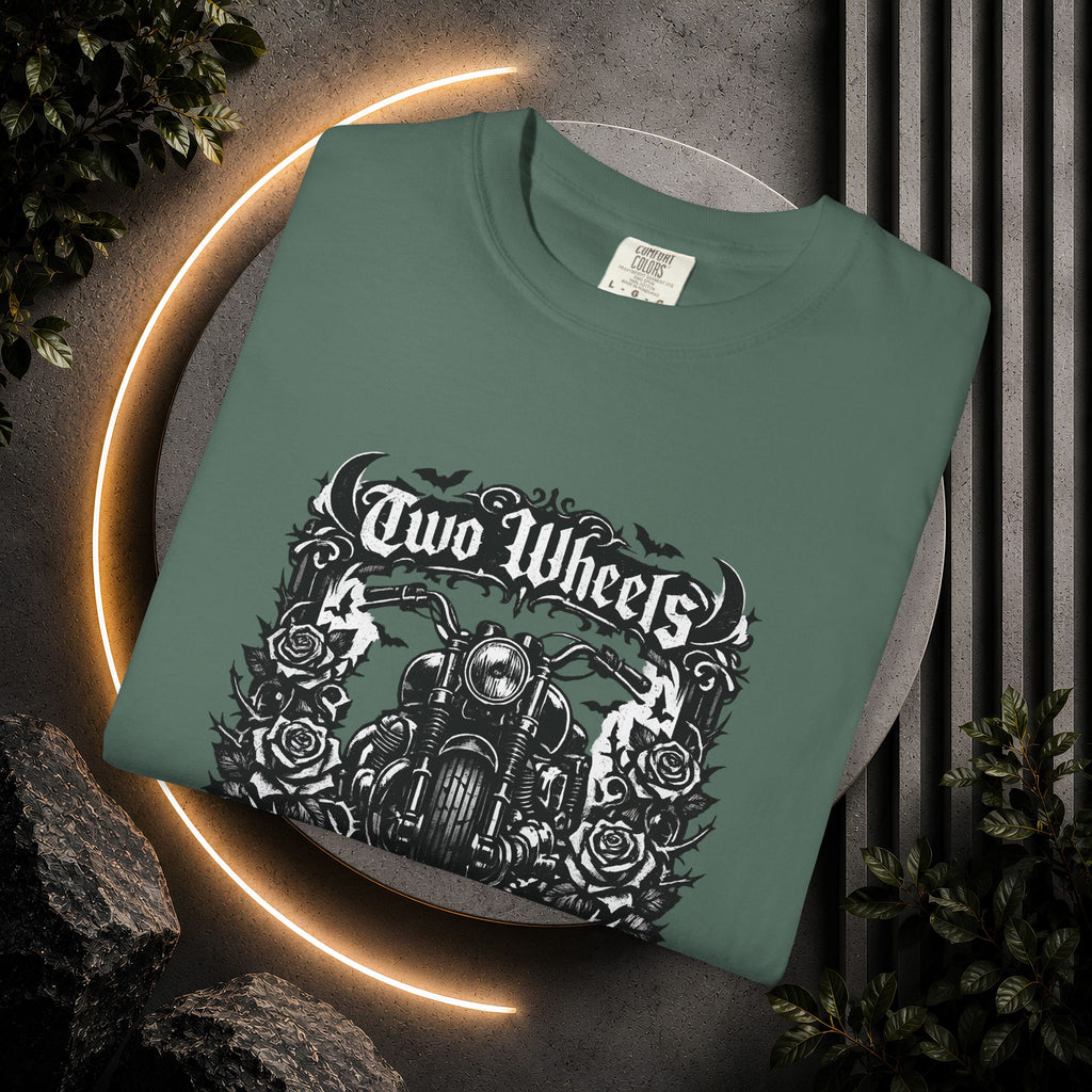 Dark Soul Motorcycle T-Shirt — "Two Wheels Dark Soul" Biker Graphic Tee