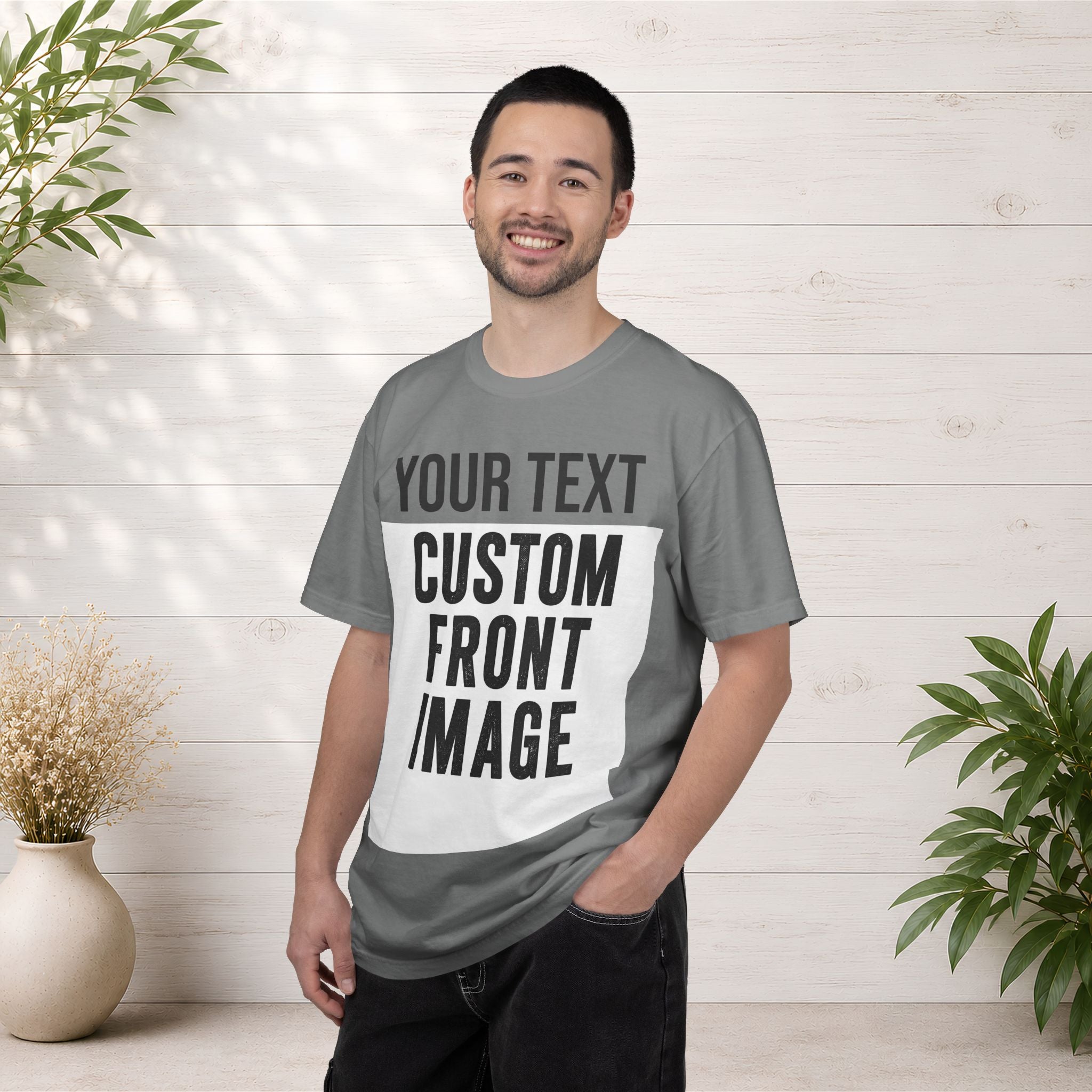 Custom Front Print T-Shirt — Personalized Text & Image Tee
