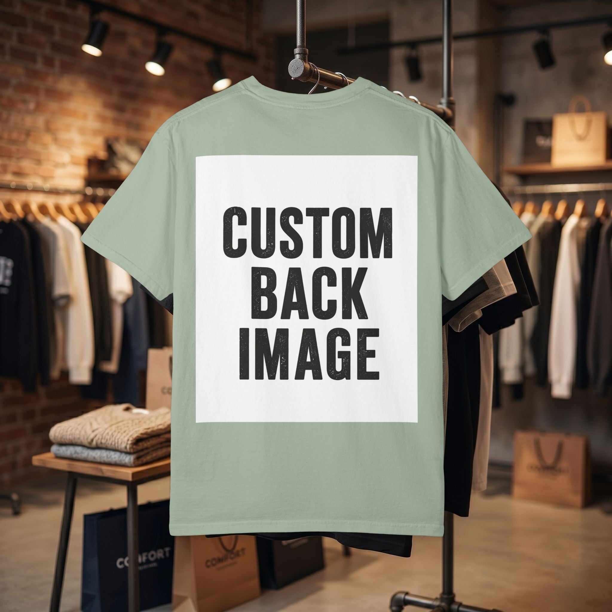 Custom Image Back T-Shirt - Add Your Own Image