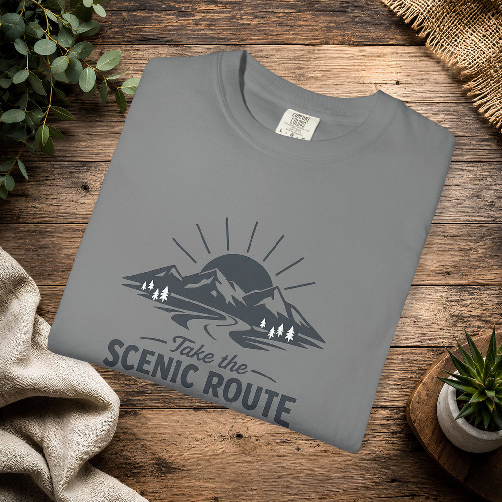 Scenic Route T‑Shirt — Take the Scenic Route Mountain Adventure Tee