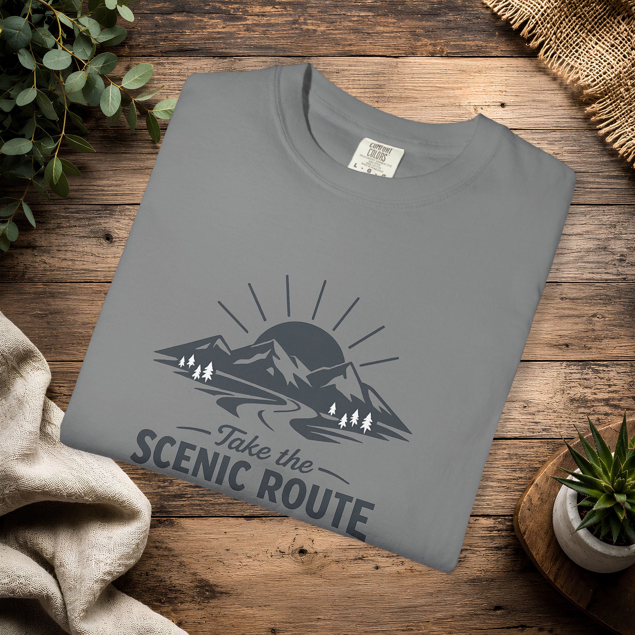 Scenic Route T‑Shirt — Take the Scenic Route Mountain Adventure Tee