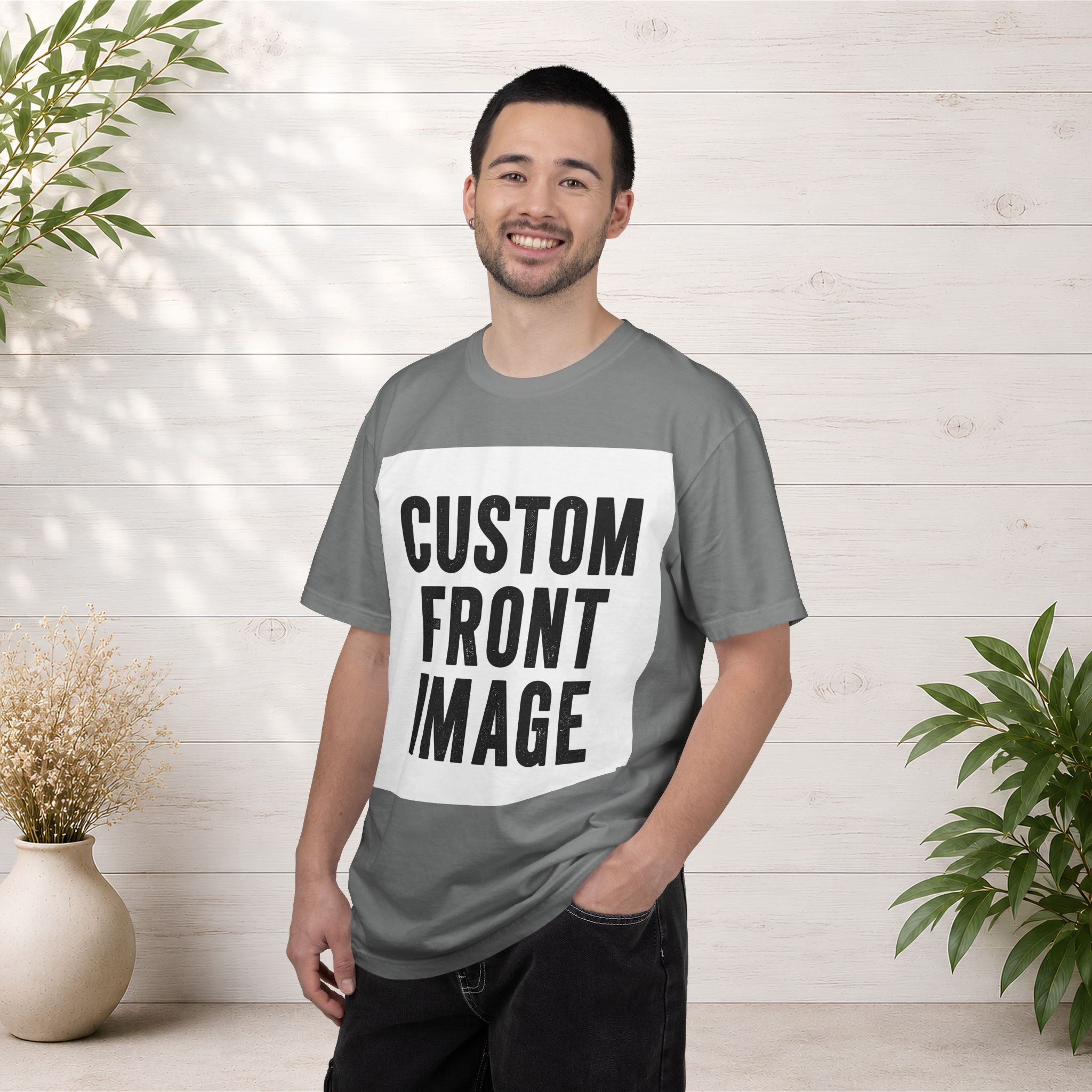 Custom Square Image Front T-Shirt - Add Your Own Image