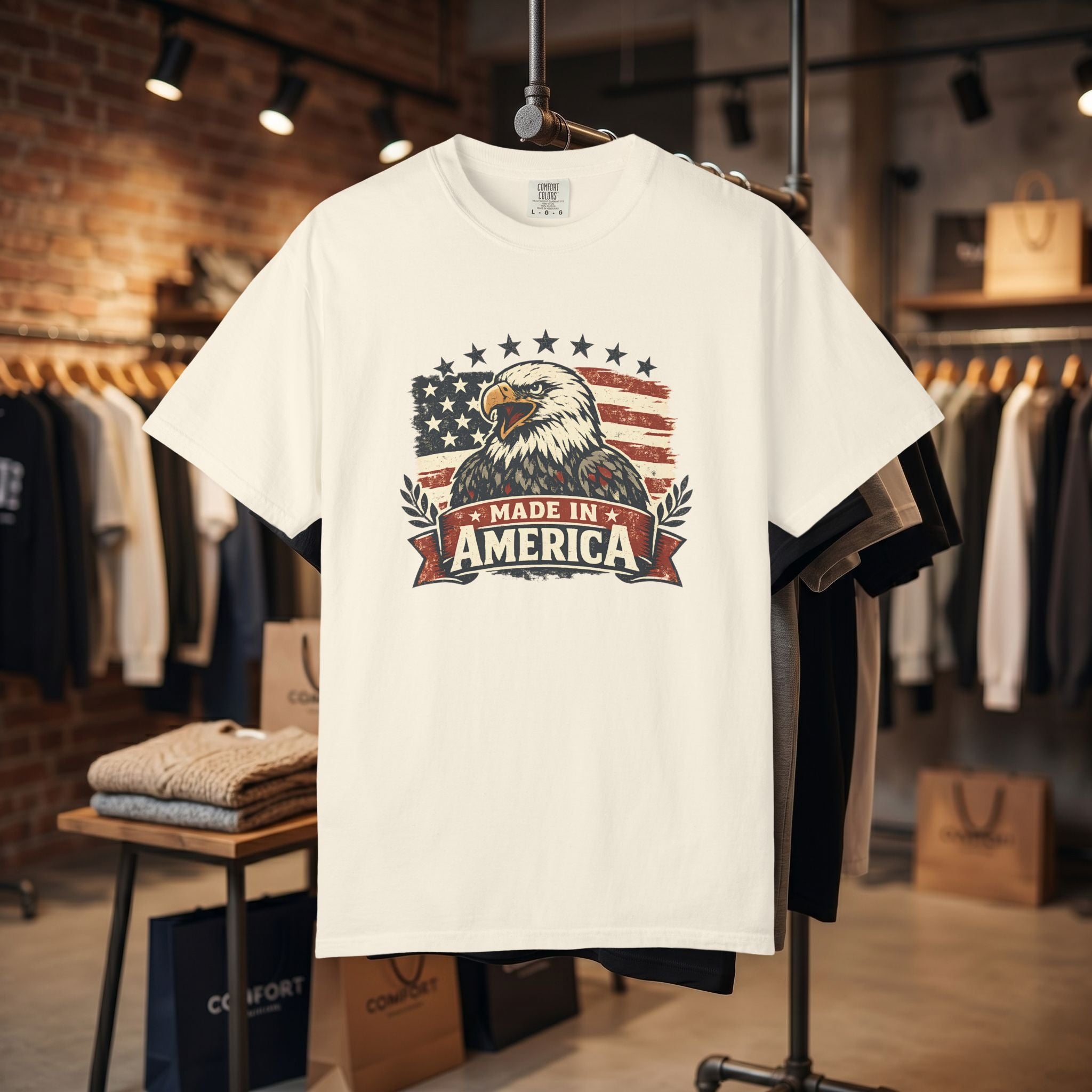 Made in America Eagle T-Shirt — Patriotic USA Flag Graphic Tee