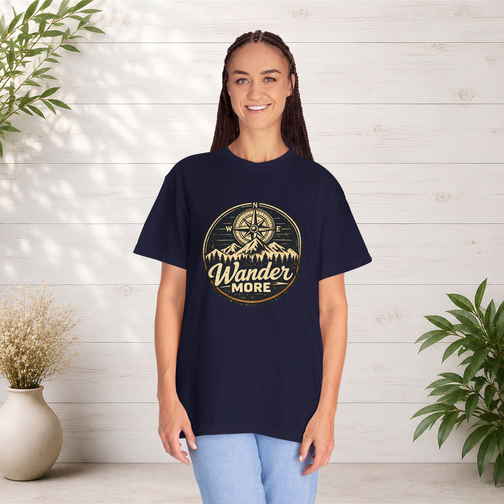 Wander More T-Shirt — Adventure Compass Graphic Tee