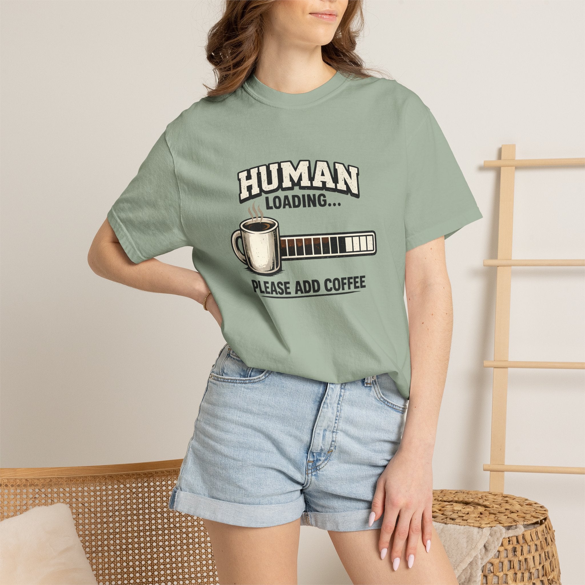 "Human Loading... Please Add Coffee" Funny Coffee Lover T-Shirt
